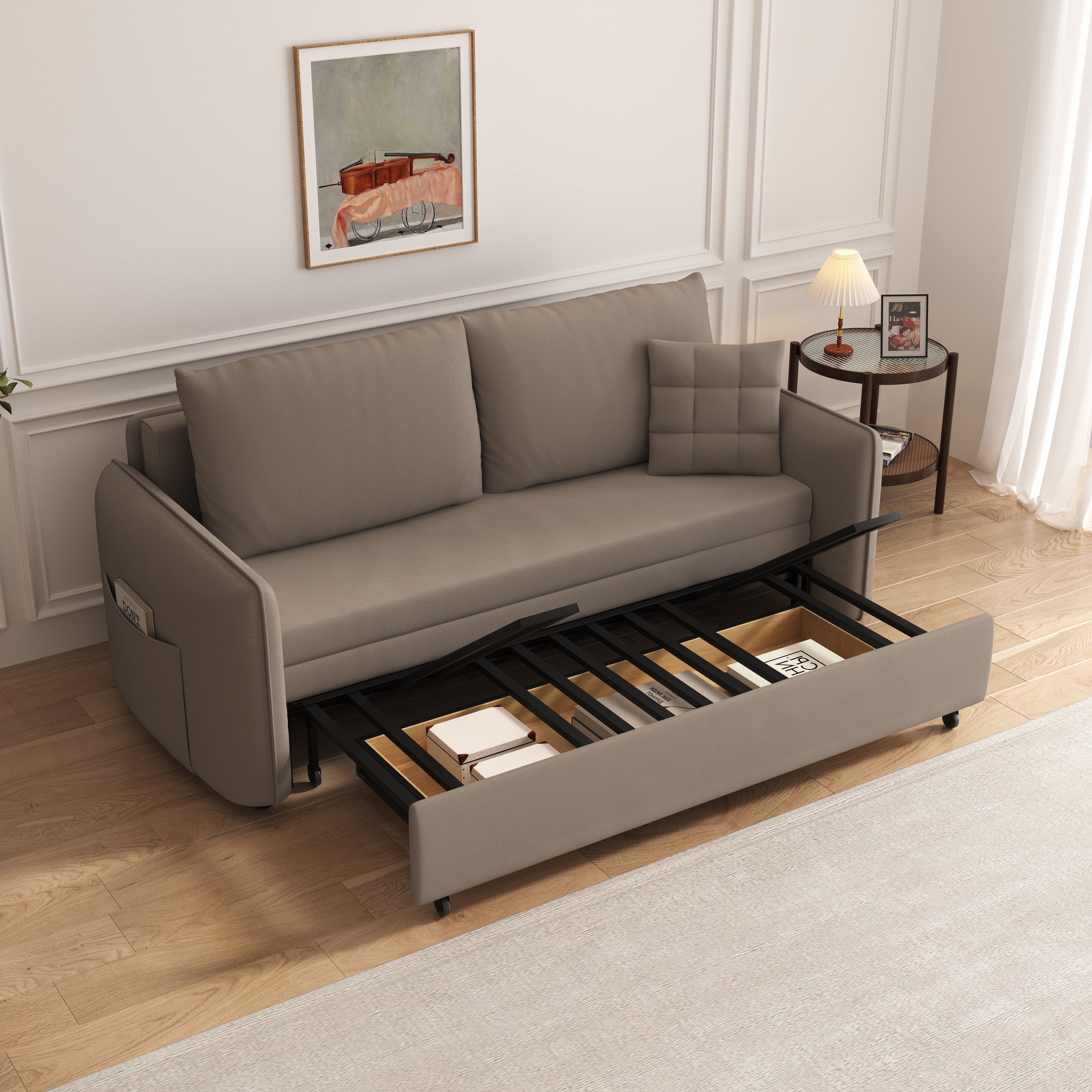 Cottonfy Upgrade Adjustable Multifunctional 3 Seater Sofa Bed with Storage Space Cottonfy UK 