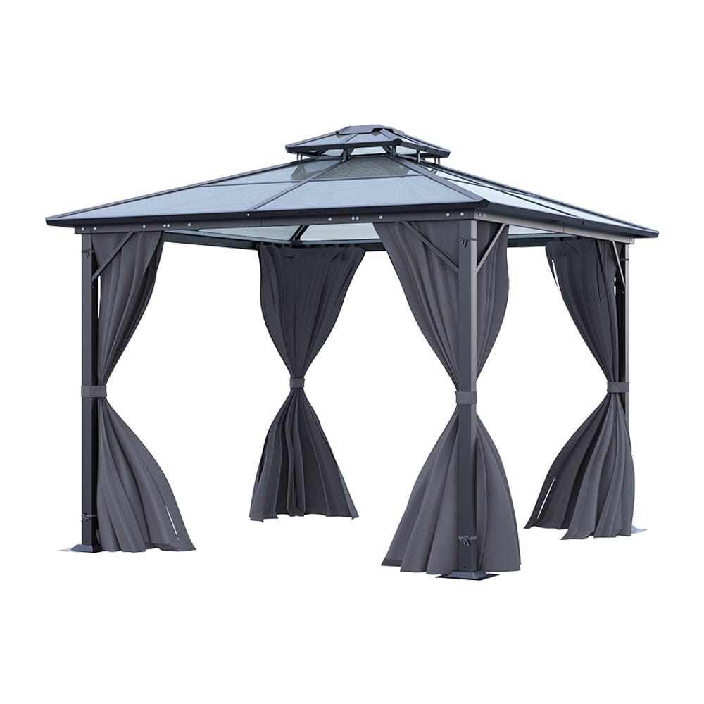 3*3*2.7m Half Iron Half Aluminium Double-top Sun Canopy with Surround Fabric Living and Home 