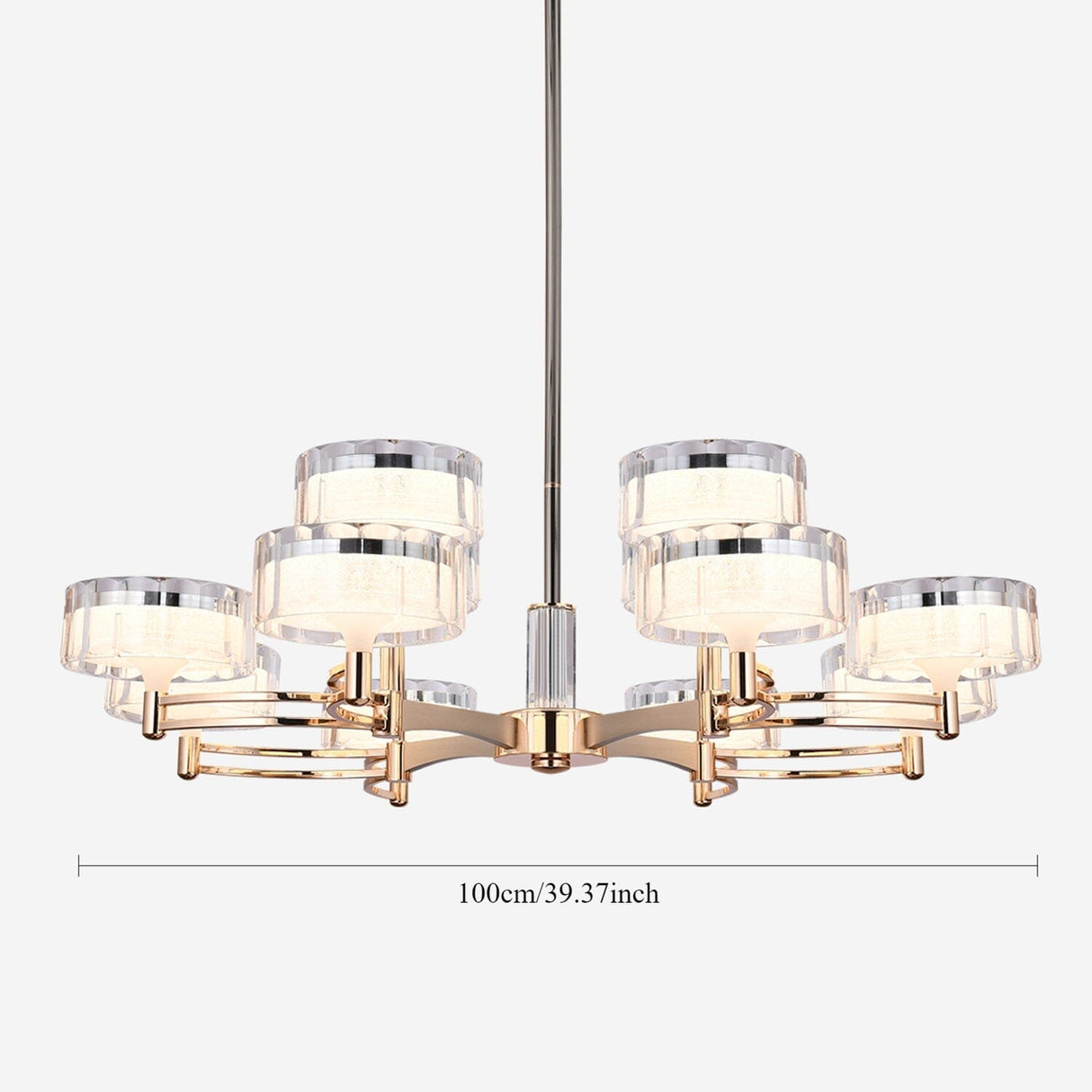 Lightsin Luxury Metal Chandelier for Living Room with Tri-Colour Lighting Options Lightsin UK 