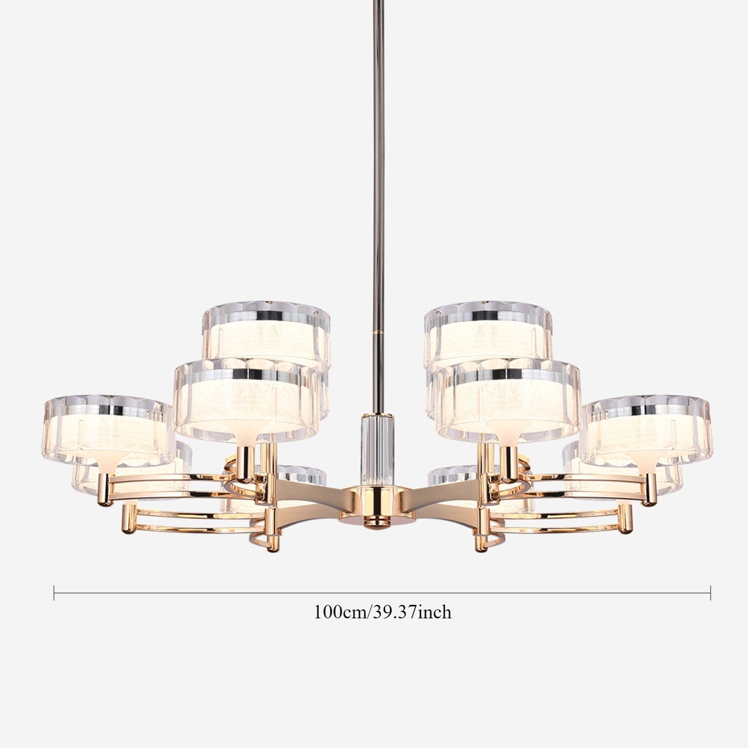 Lightsin Luxury Metal Chandelier for Living Room with Tri-Colour Lighting Options Lightsin UK 