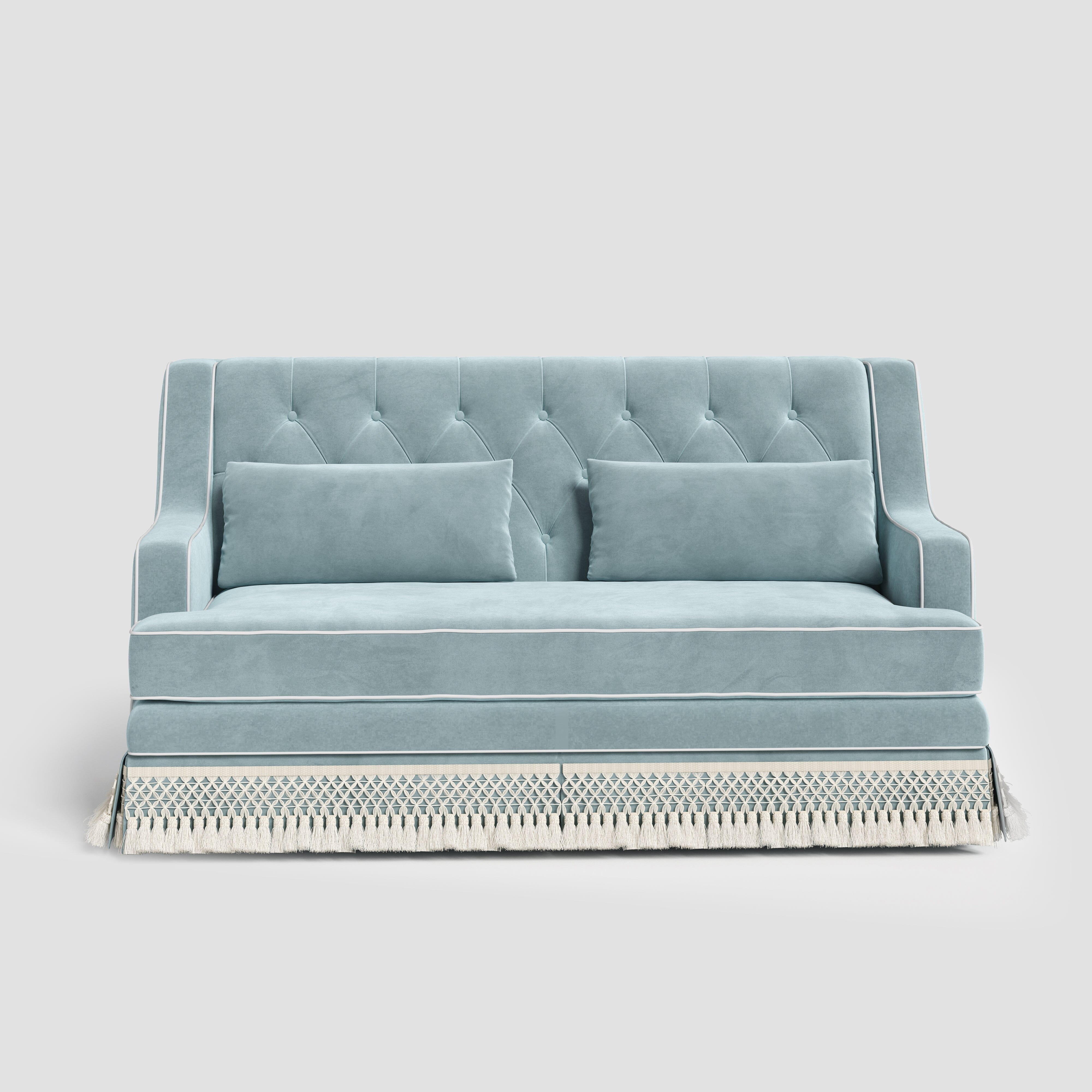 Cottonfy country fringe skirt sofa in cottagecore living room UK