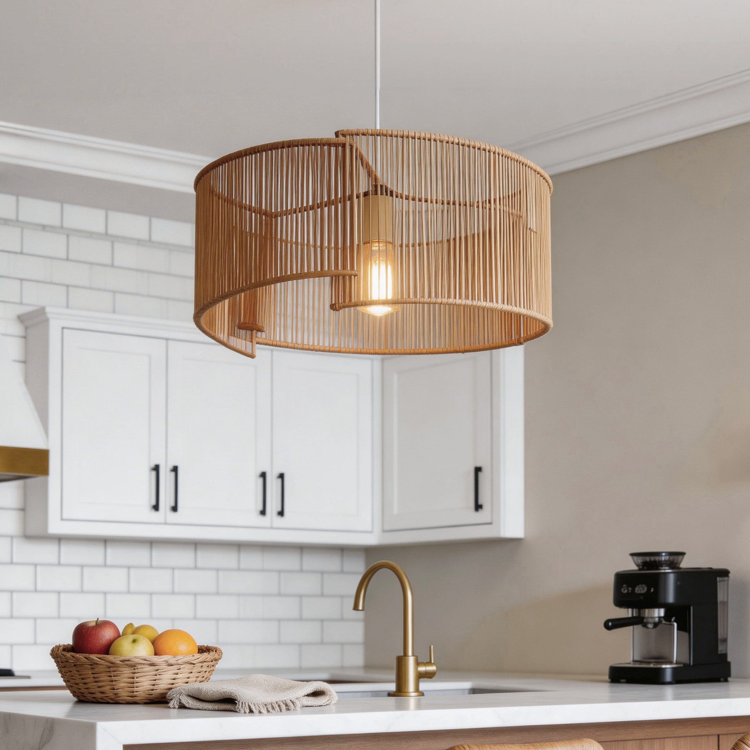 Lightsin Twist Handwoven Paper Rope Pendant Light for Cozy Living Spaces Lightsin UK 1 Unit 