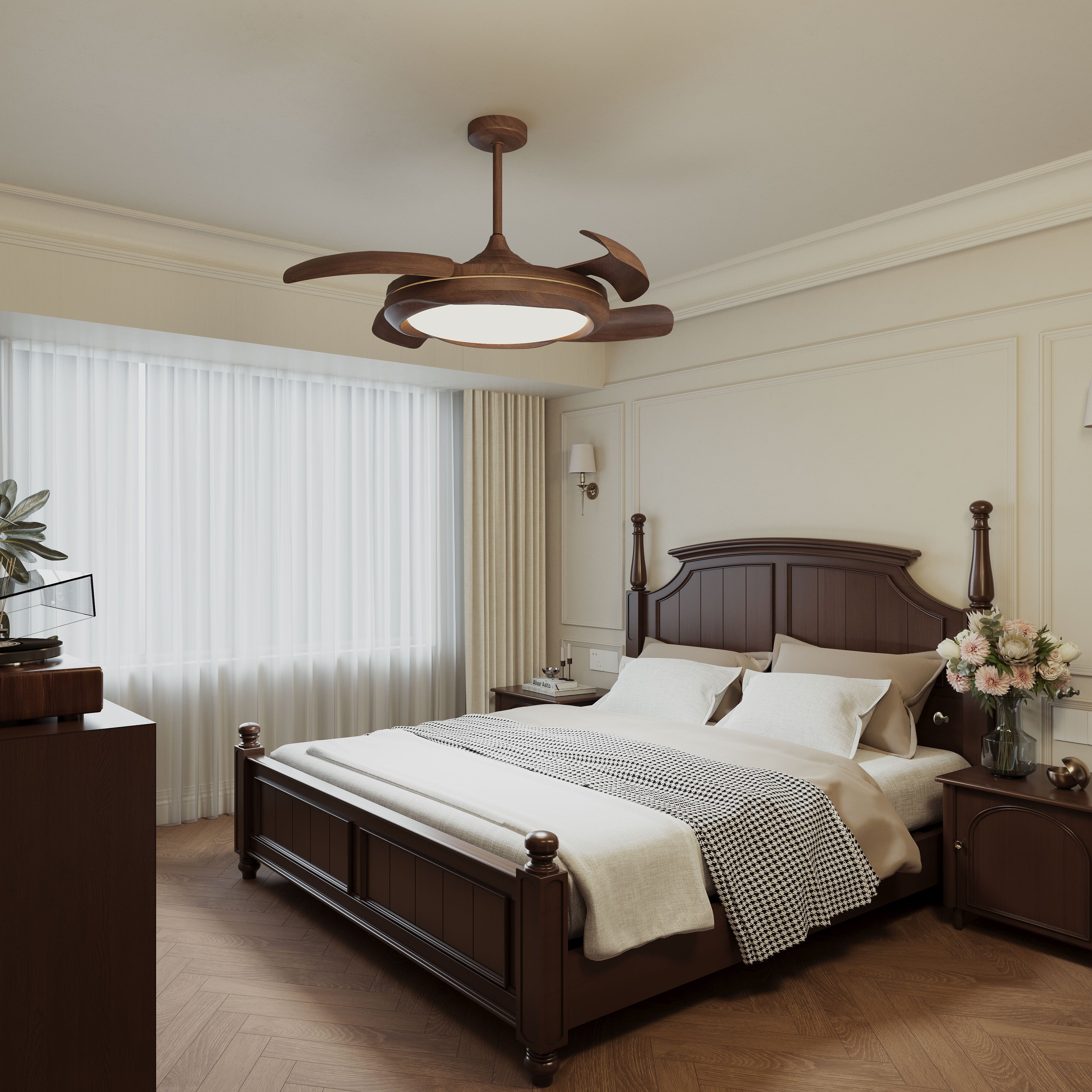 Lightsin Ceiling Fan with Light Copper Halo and Sleek Acrylic Design Lightsin UK 