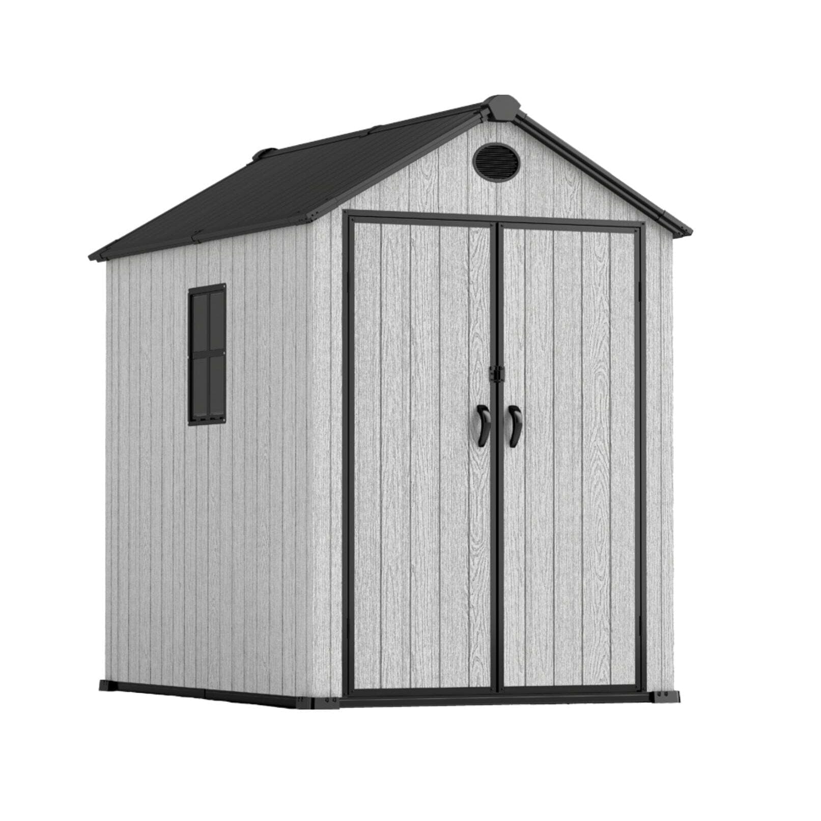 6'x8'ft/8'x8'ft/8'x12'ft/8'x16'ft Gray Wood Grain Plastic Tool Shed Living and Home 
