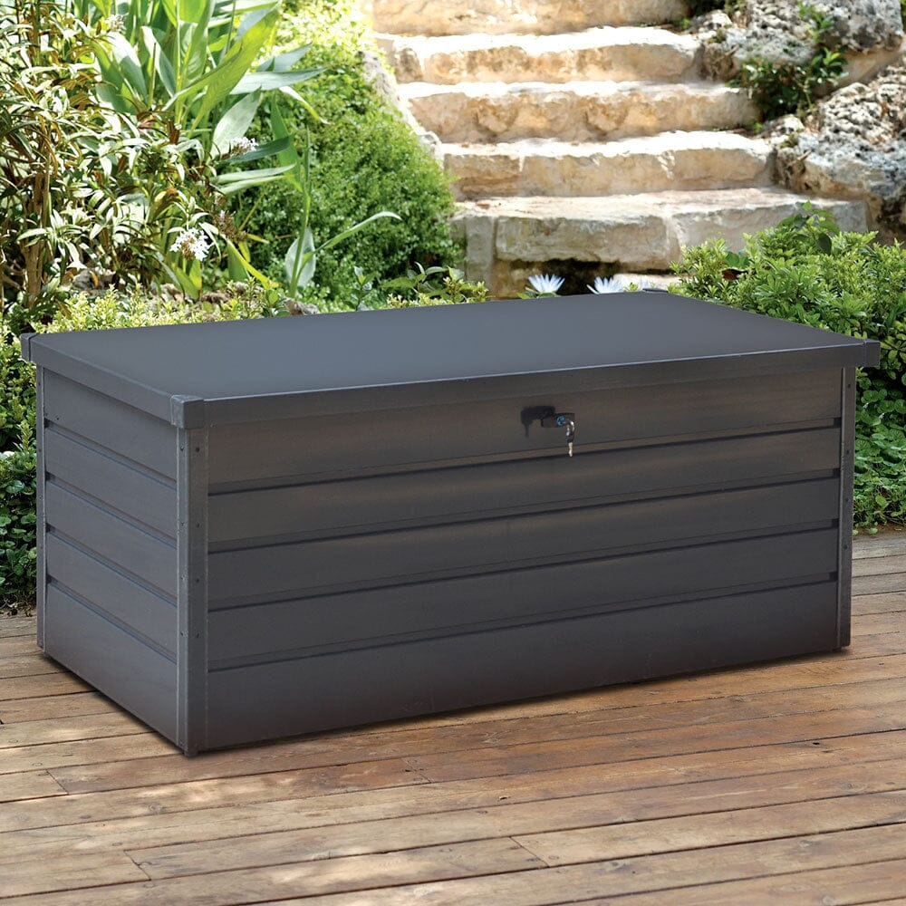 600L Metal Outdoor Garden Storage Box Lockable Garden Storage Boxes Living and Home 