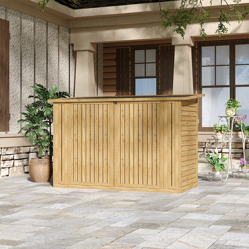 Wooden Bicycle Shed with Asphalt Roof and Steel Locking Door Living and Home 
