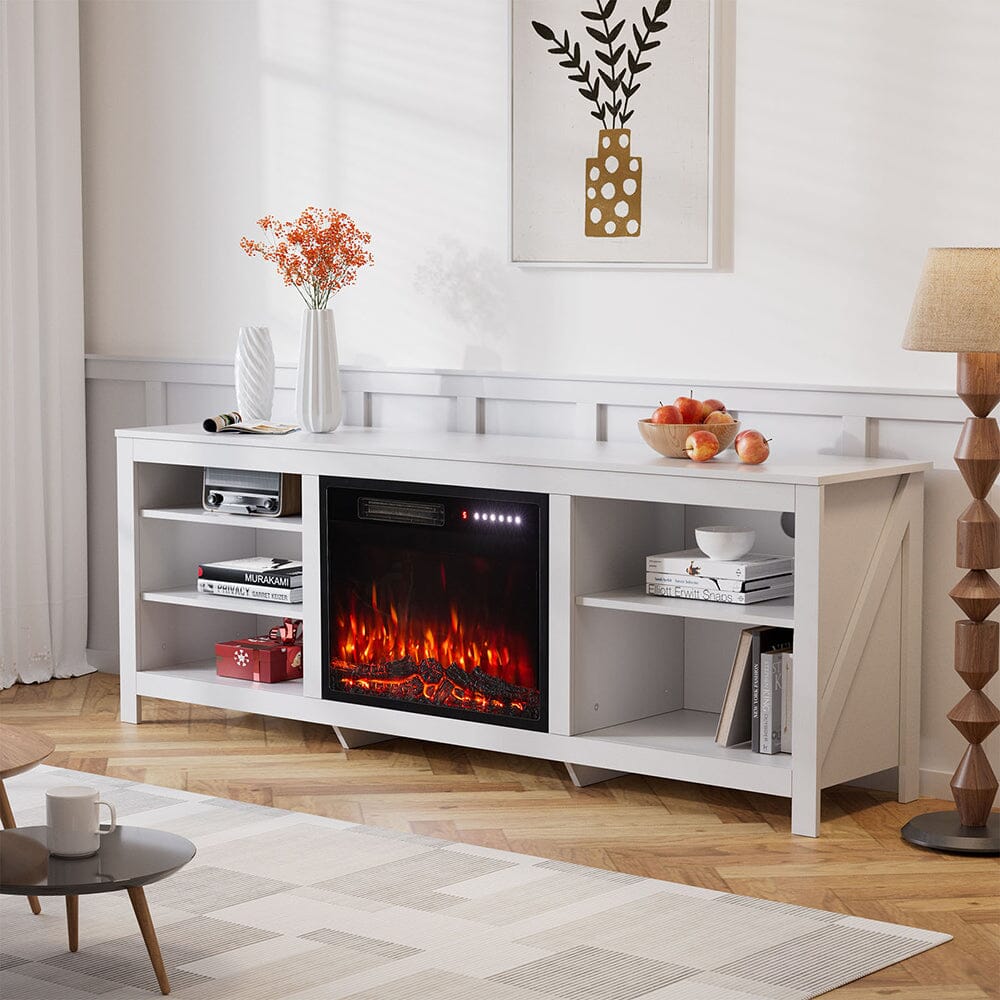 23Inch Electric Fireplace with TV Stand | 12 Flame Colours, Remote Control Living and Home 