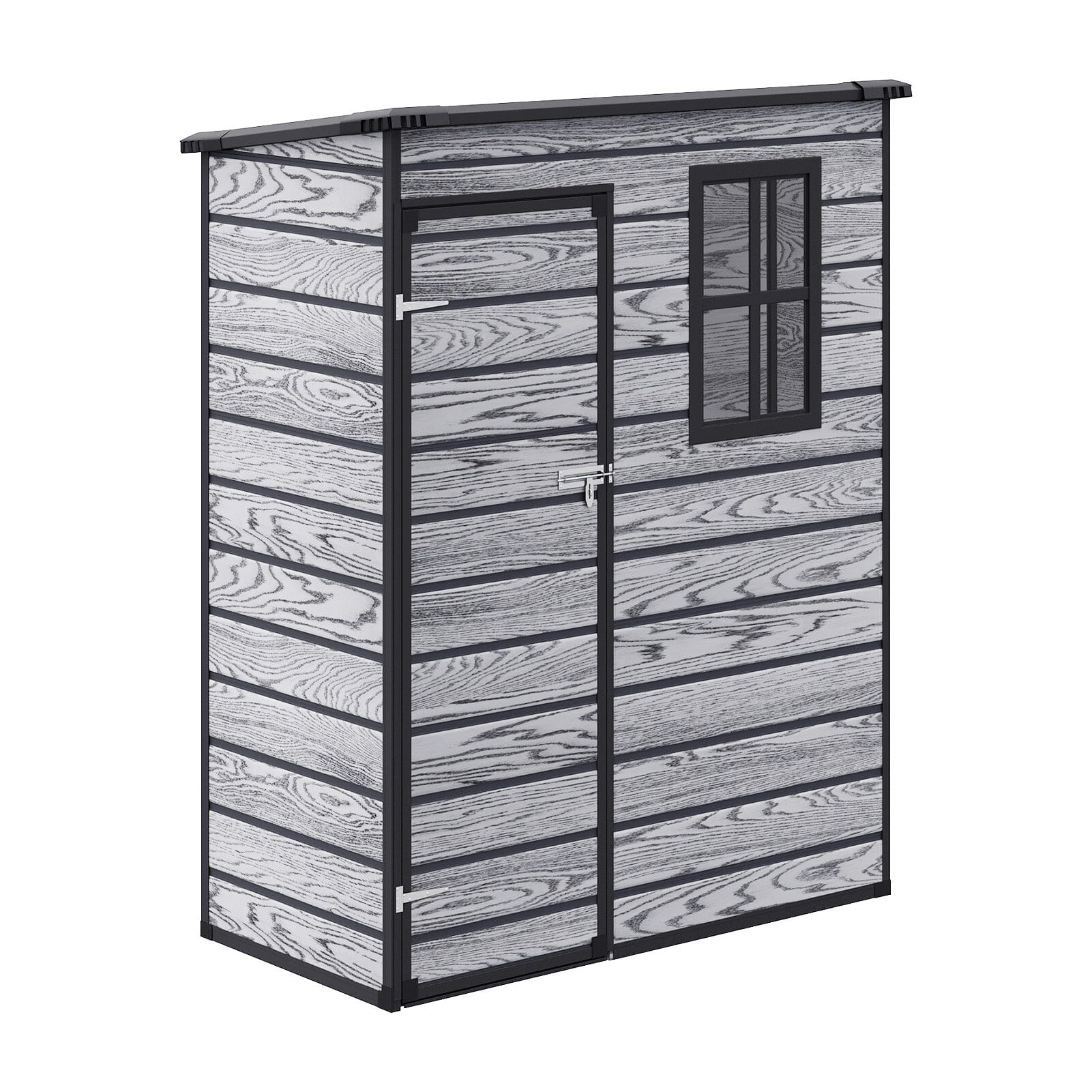 5x3ft / 5x4ft Plastic Garden Storage Shed with Front and Size Door for Bikes and Tools Living and Home 