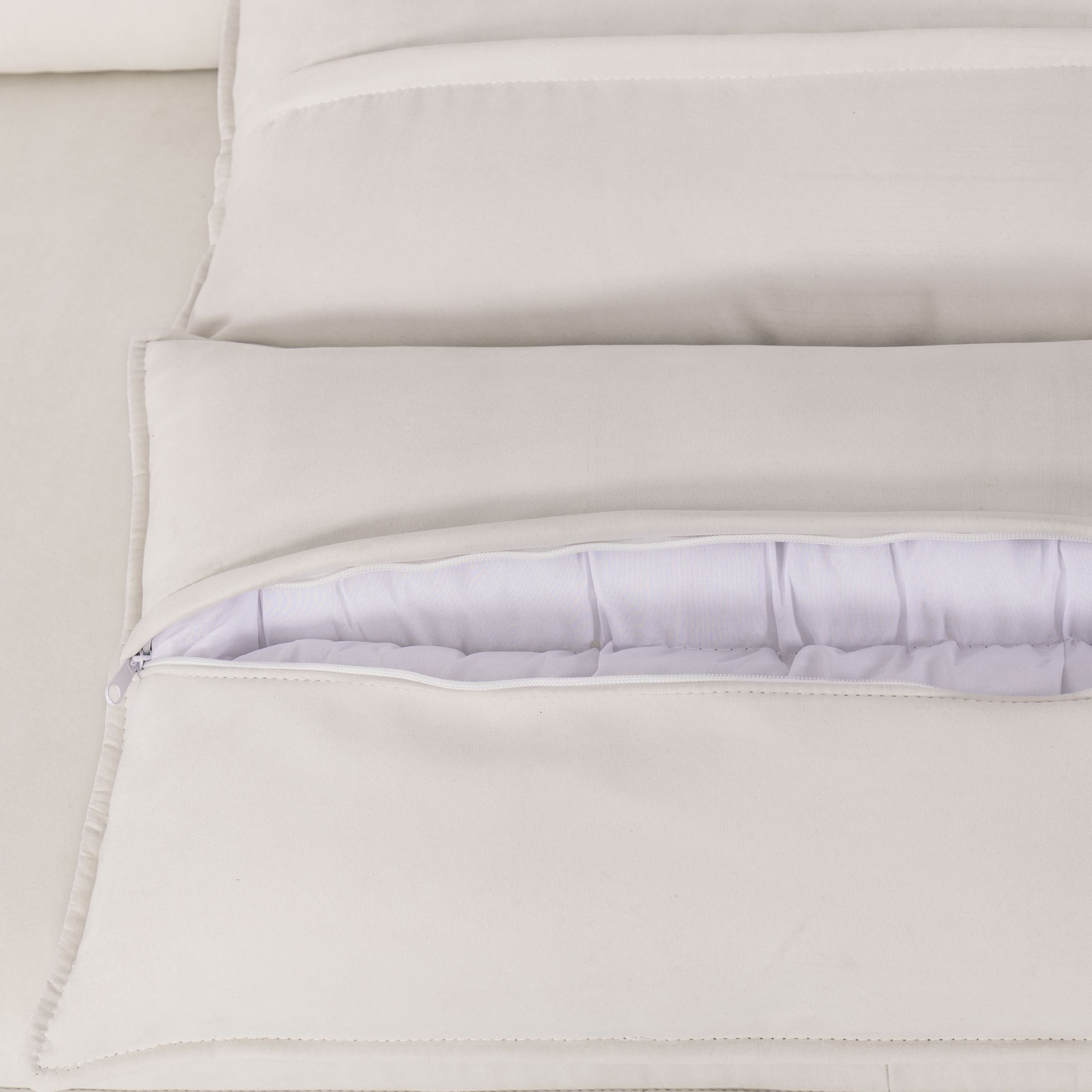 Cottonfy Creamy Tofu Block Pullout Sofa Bed with Storage Cottonfy UK 