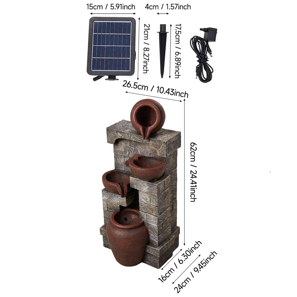 Outdoor Garden Water Feature with 2.4W Solar Water Pump Living and Home 