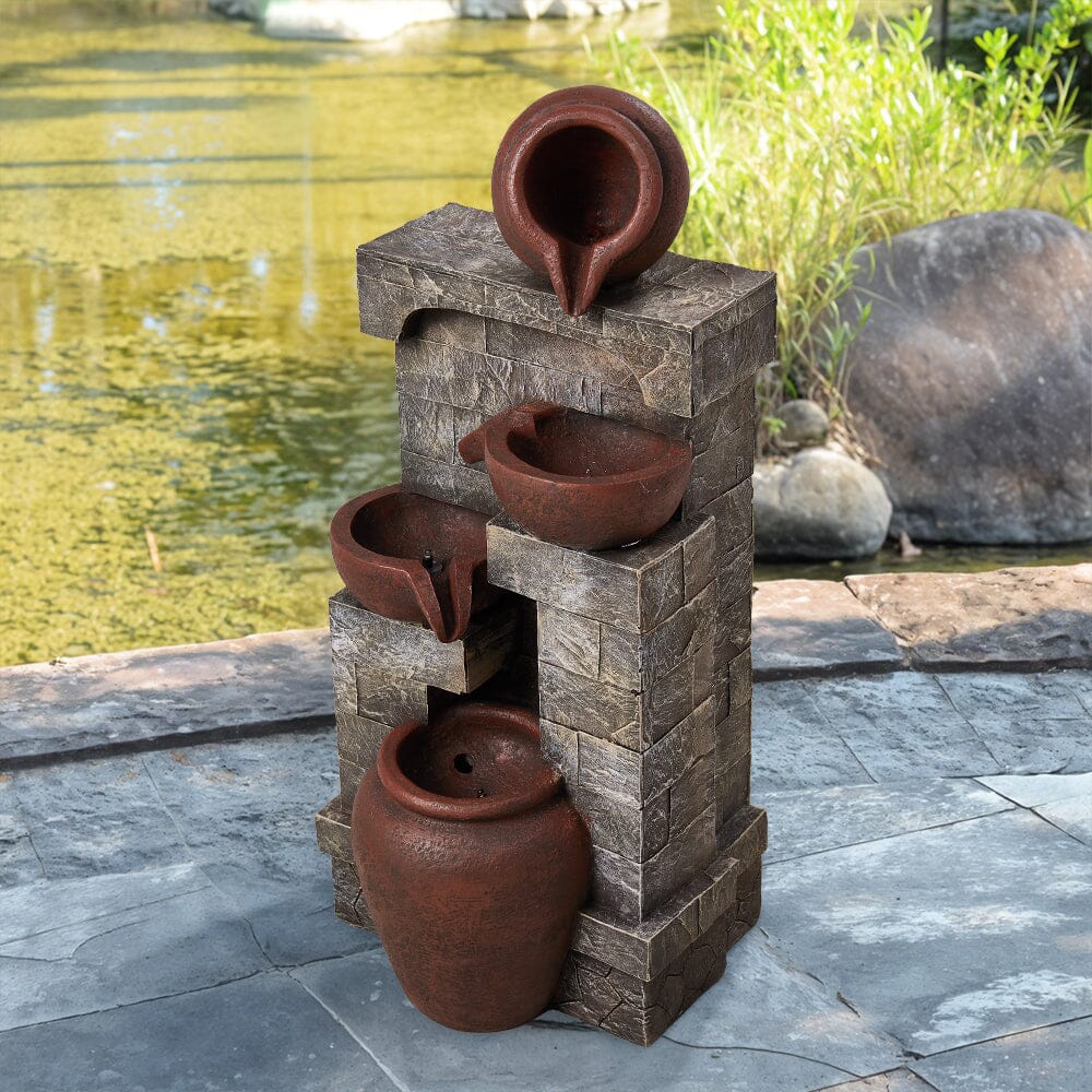 Outdoor Garden Water Feature with 2.4W Solar Water Pump Living and Home 