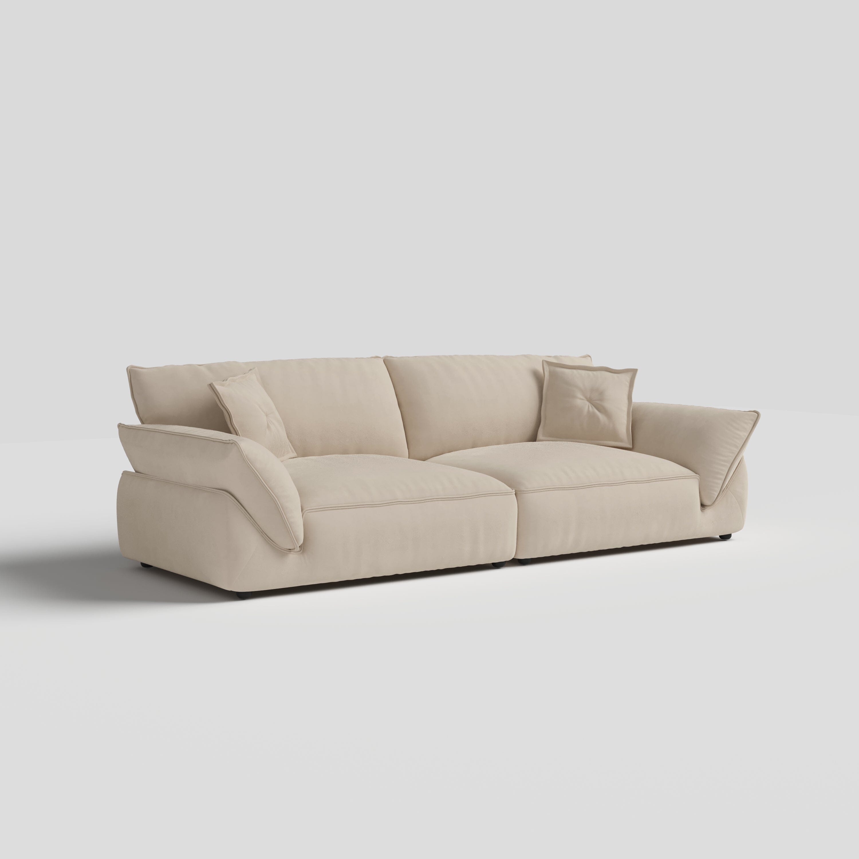 Cottonfy Cat-Scratch Resistant Fabric Elephant Ears Style Corner Sofa Cottonfy UK 2-Seater Khaki 