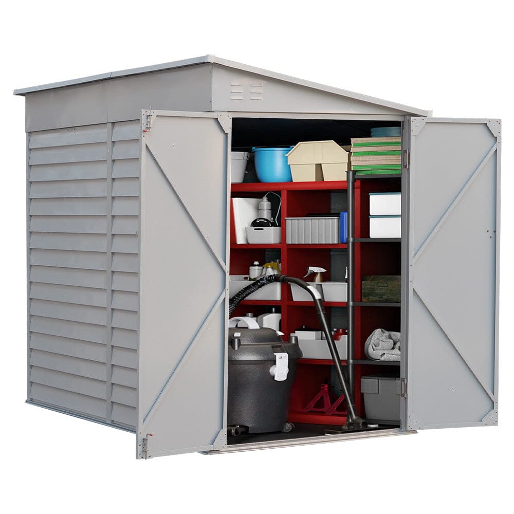 270cm W Motorcycle Storage Shed Lockable Steel Garden Bike Shed Garden Sheds Living and Home 