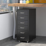 3/4/6/8Drawers Office Filing Cabinet Metal White Chest Storage Unit Wheels Cabinets Living and Home 6 Drawers Black 
