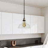 Modern Style Transparent Black Glass Single Light Pendant Light