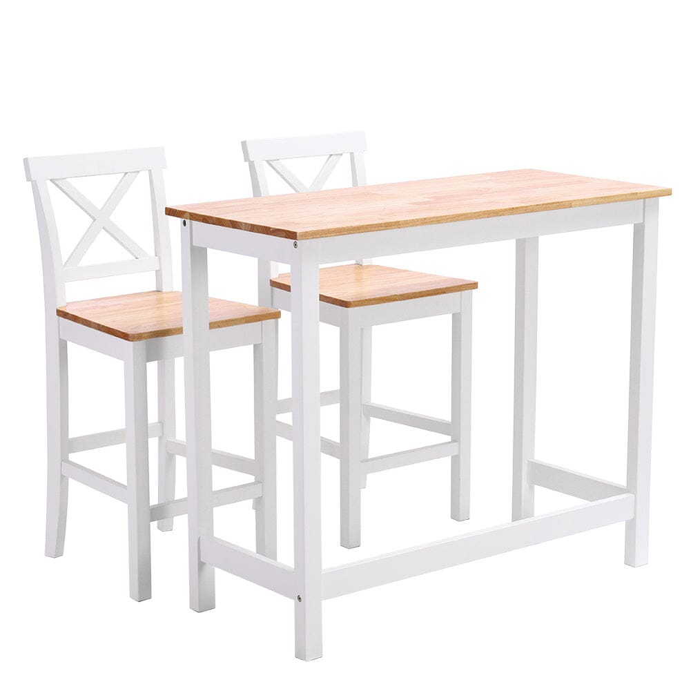 Livingandhome Rustic Wooden Bar Table and Stools Set, ZH0766ZH0767 Living and Home 