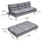 182cm Grey Fabric 3 Seater Sofa Bed Sleeper Sofa Beds Living and Home 