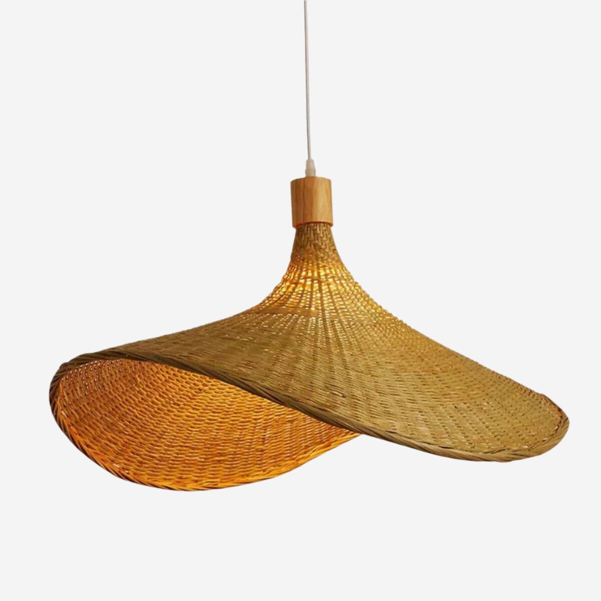 Vintage Straw Hat Rattan Woven Pendant Light for Living Room Lightsin UK 