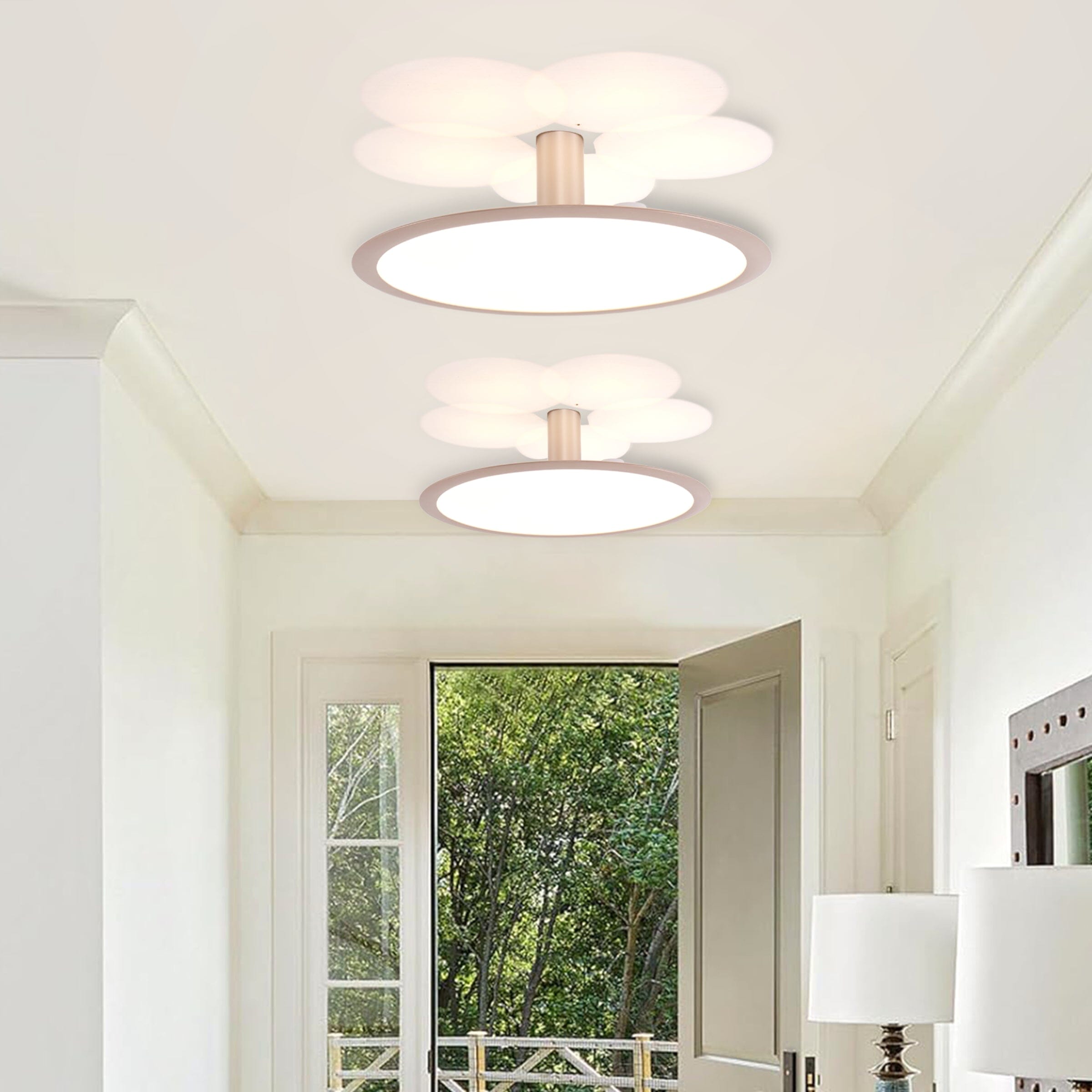 Lightsin Brushed Rose Gold Aluminum Pendant Light with Stepless Dimming Lightsin UK M 