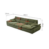 Cottonfy Adjustable Backrest Sailboat Corduroy Sofa Green Cottonfy UK 300CM Green Deposit