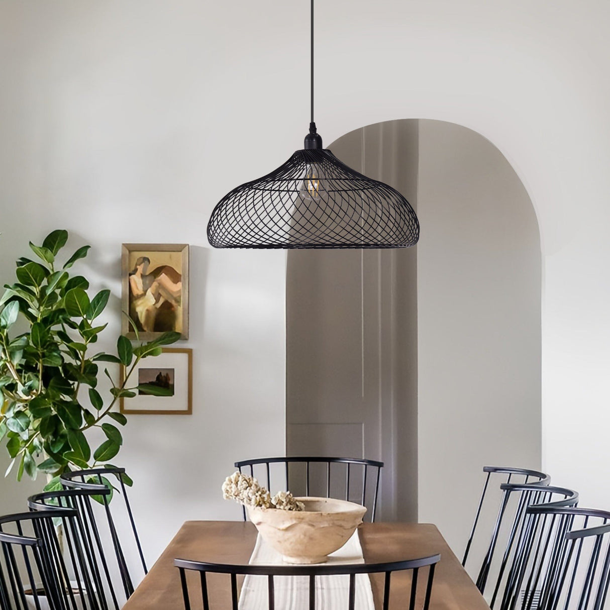 Lightsin Industrial Style Black Iron Pendant Light with Spiral Design Lightsin UK 