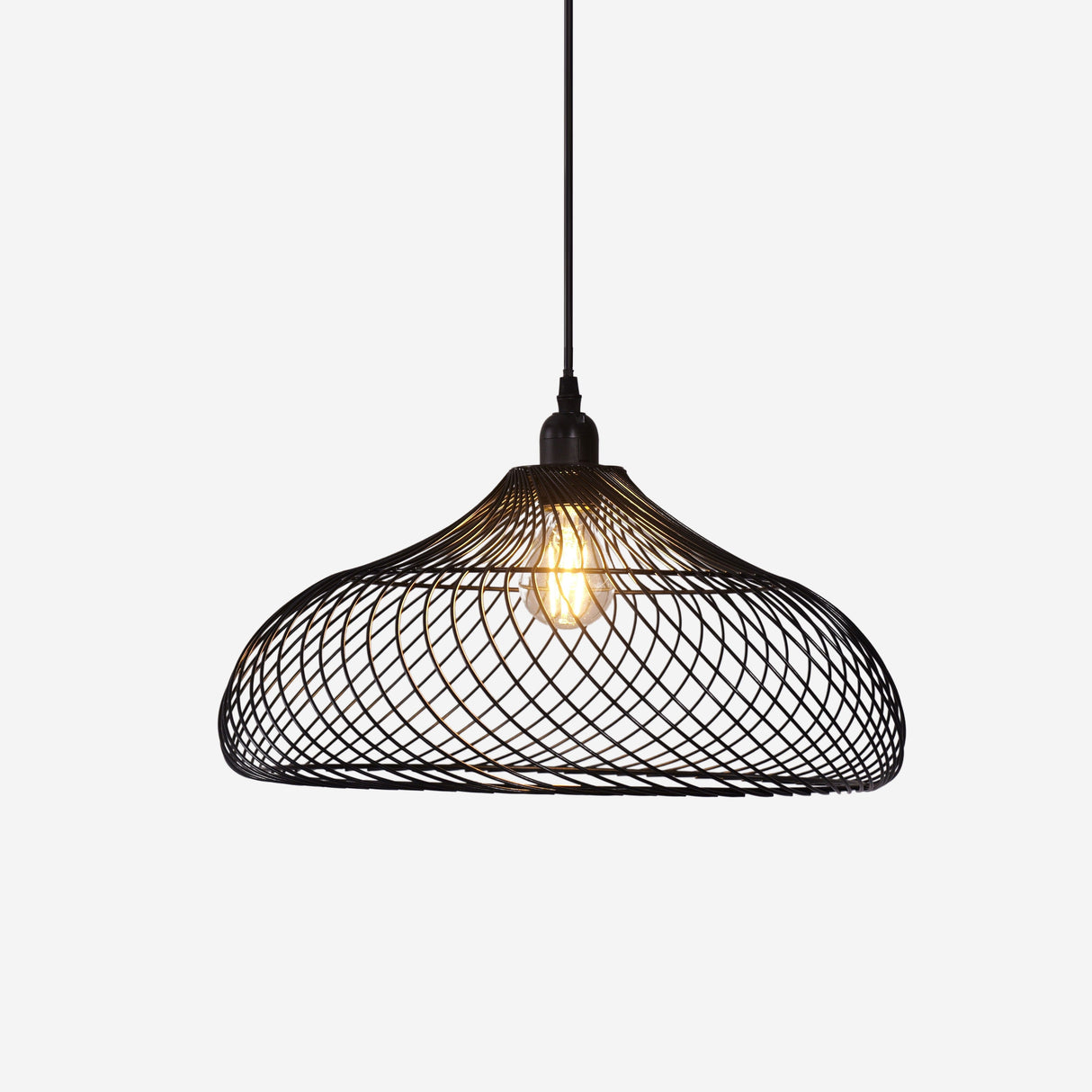 Lightsin Industrial Style Black Iron Pendant Light with Spiral Design Lightsin UK 