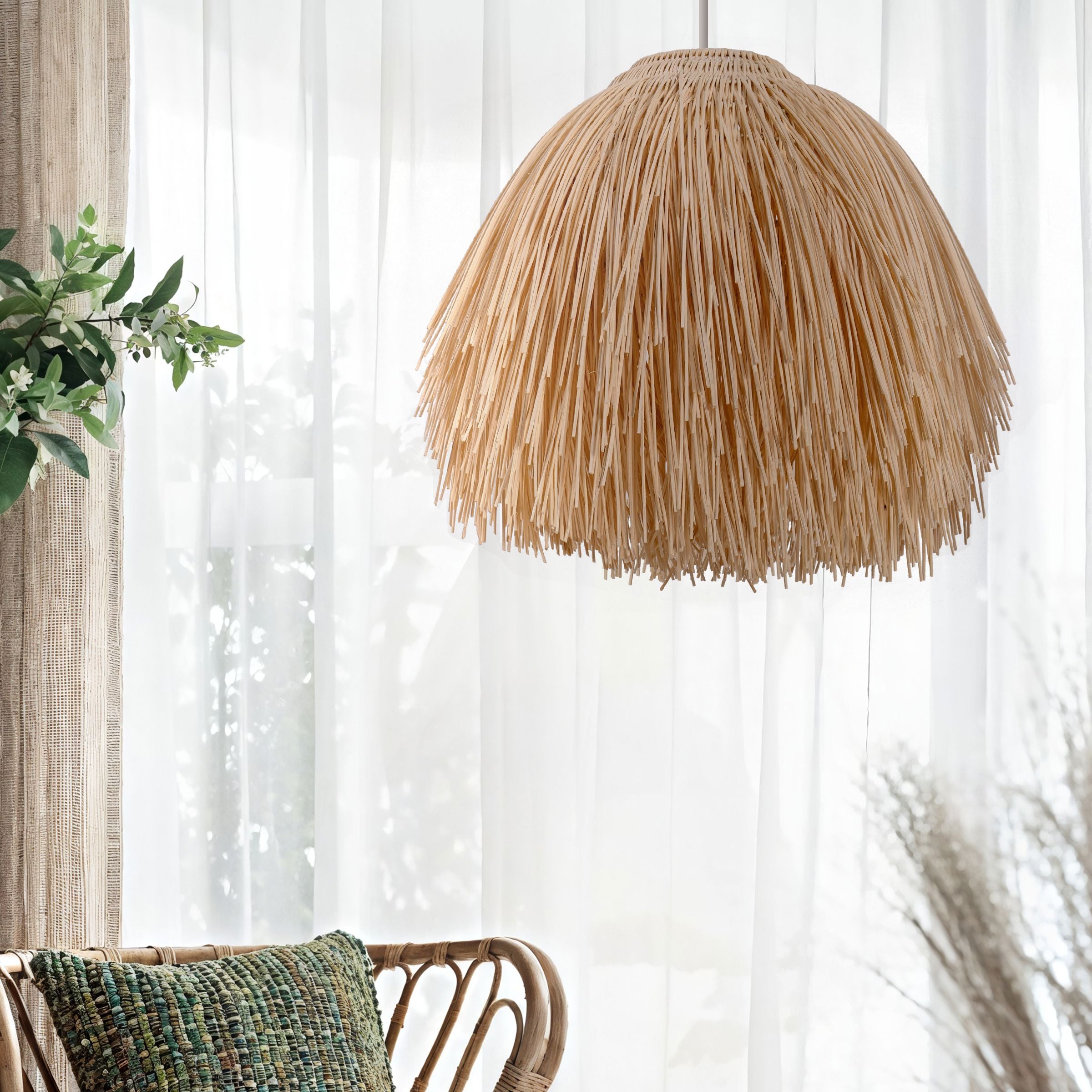 Lightsin Japanese Scarecrow Rattan Pendant Light Lightsin UK 1 Unit 