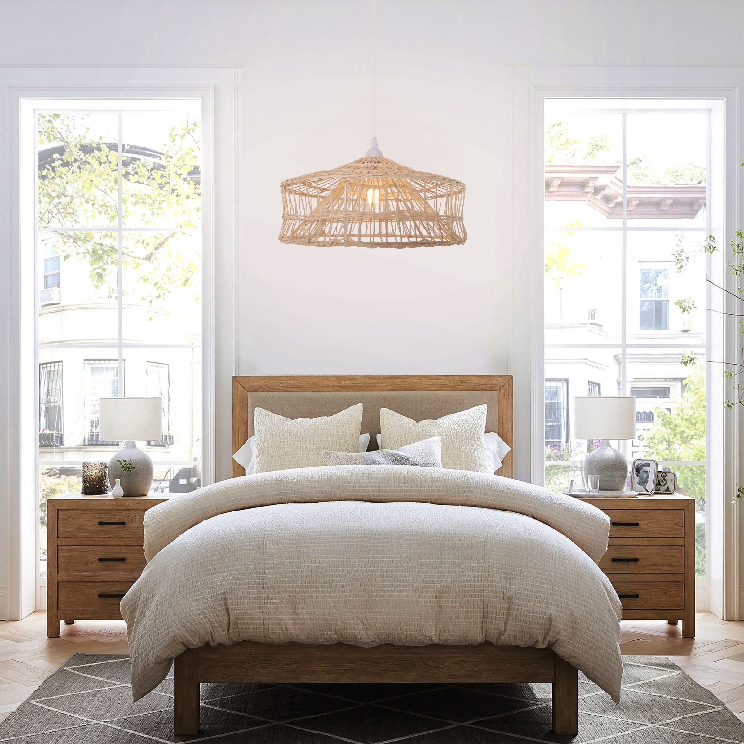 Lightsin NestLine Handwoven Shallow Pendant Lamp Lightsin UK 