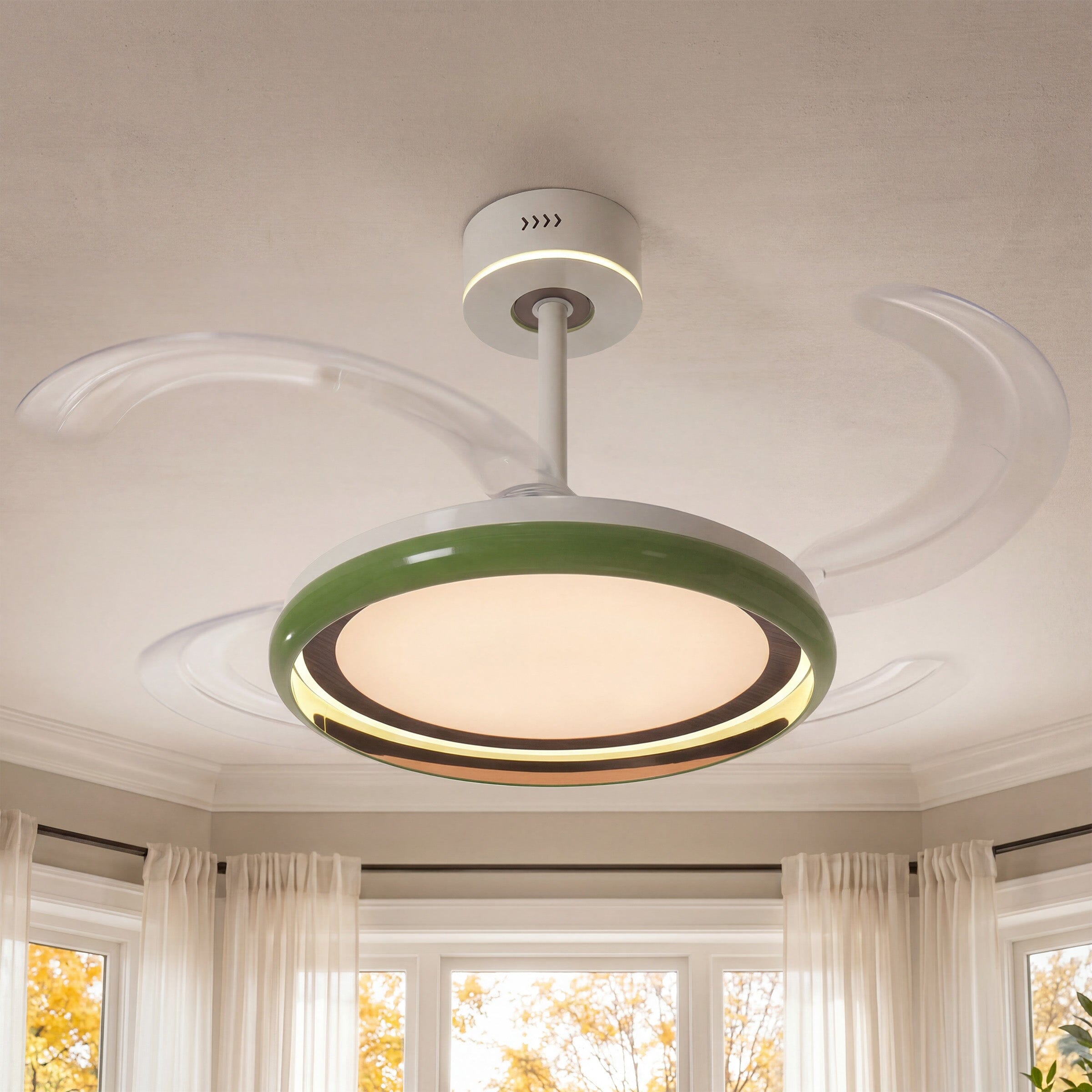White 48 Inch Reversible LED Ceiling Fan Light with Remote Lightsin UK 