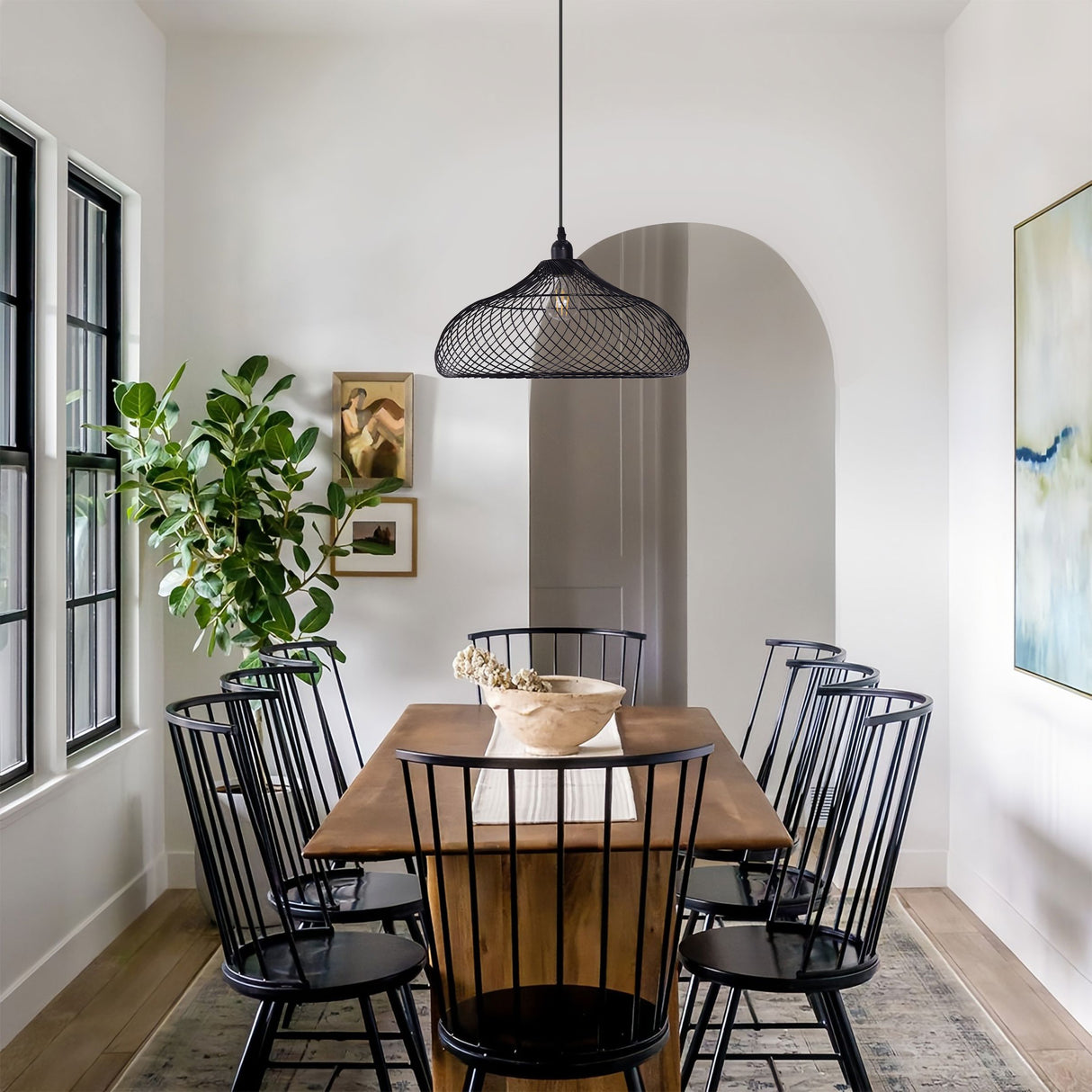 Lightsin Industrial Style Black Iron Pendant Light with Spiral Design Lightsin UK 