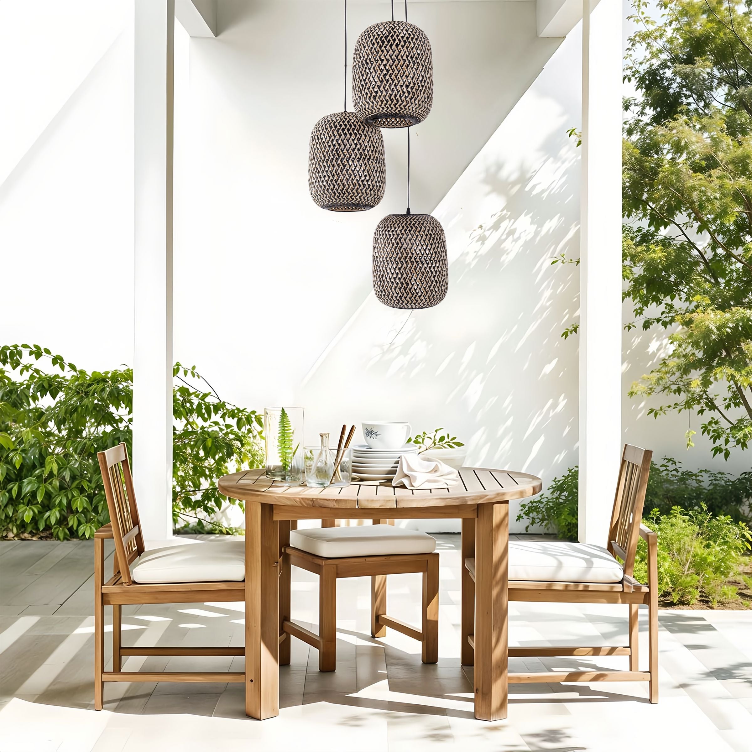 Lightsin Modern Creative Bamboo Handcrafted 3-Light Pendant Light Lightsin UK 