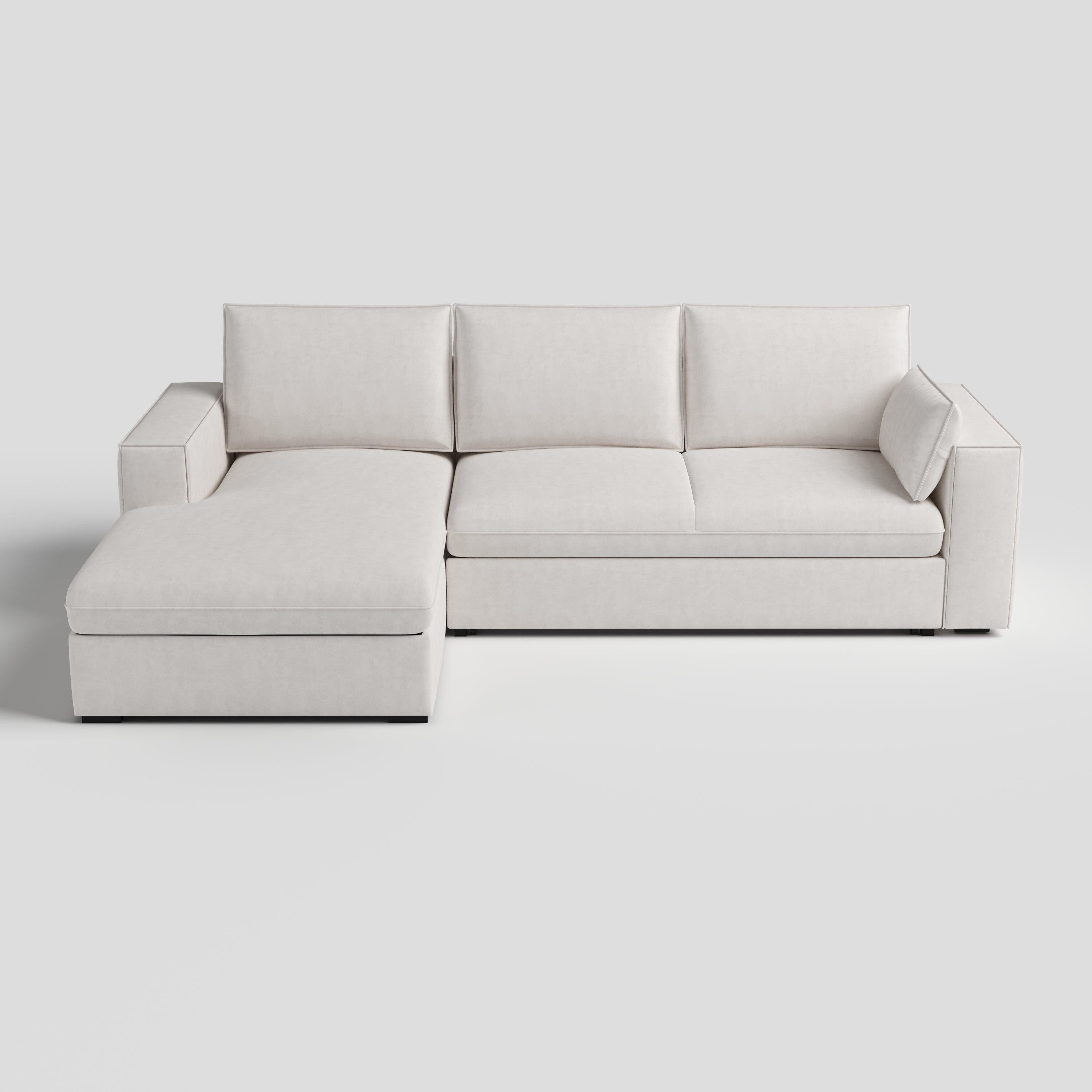 Cottonfy Creamy Tofu Block Pullout Sofa Bed with Storage Cottonfy UK 