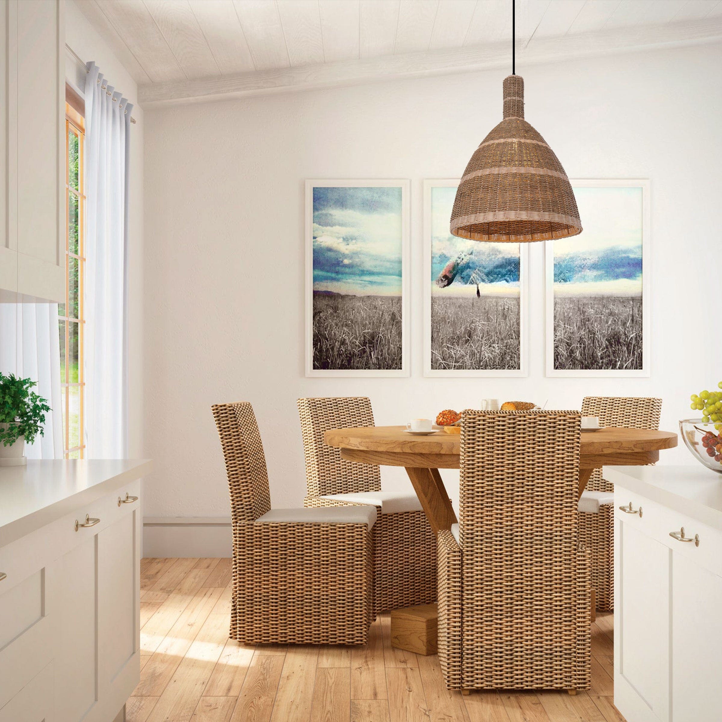 Lightsin Natural Woven Grass Dome Pendant Light for Cozy Interiors Lightsin UK 