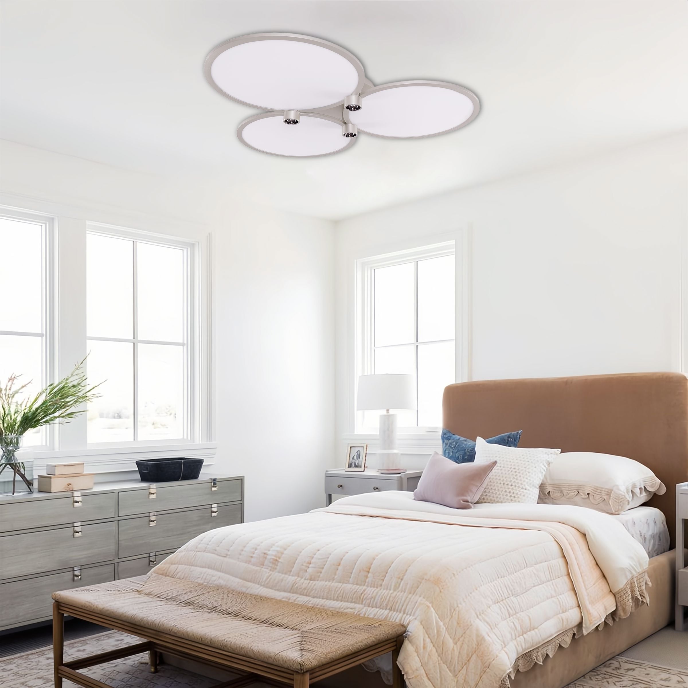 Lightsin Modern Three-Disk Silver/Gold Full Spectrum Ceiling Light Lightsin UK 