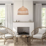 Lightsin Elegant Openwork Rattan Pendant Light with Lattice-Cut Design Lightsin UK 