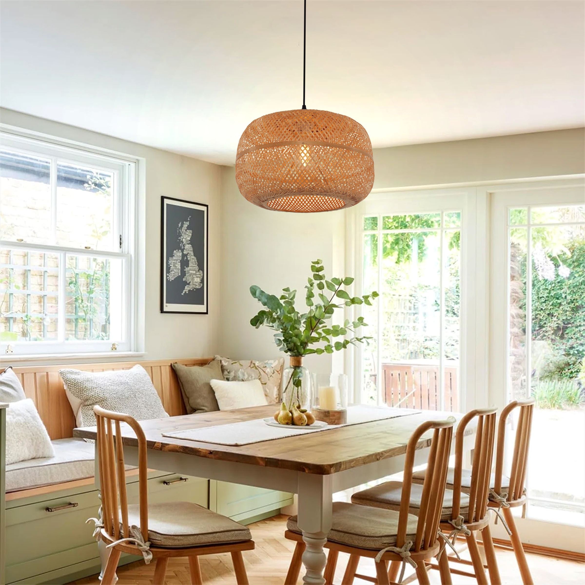 Lightsin Natural Bamboo Woven Pendant Light for Warm Ambient Spaces Lightsin UK 