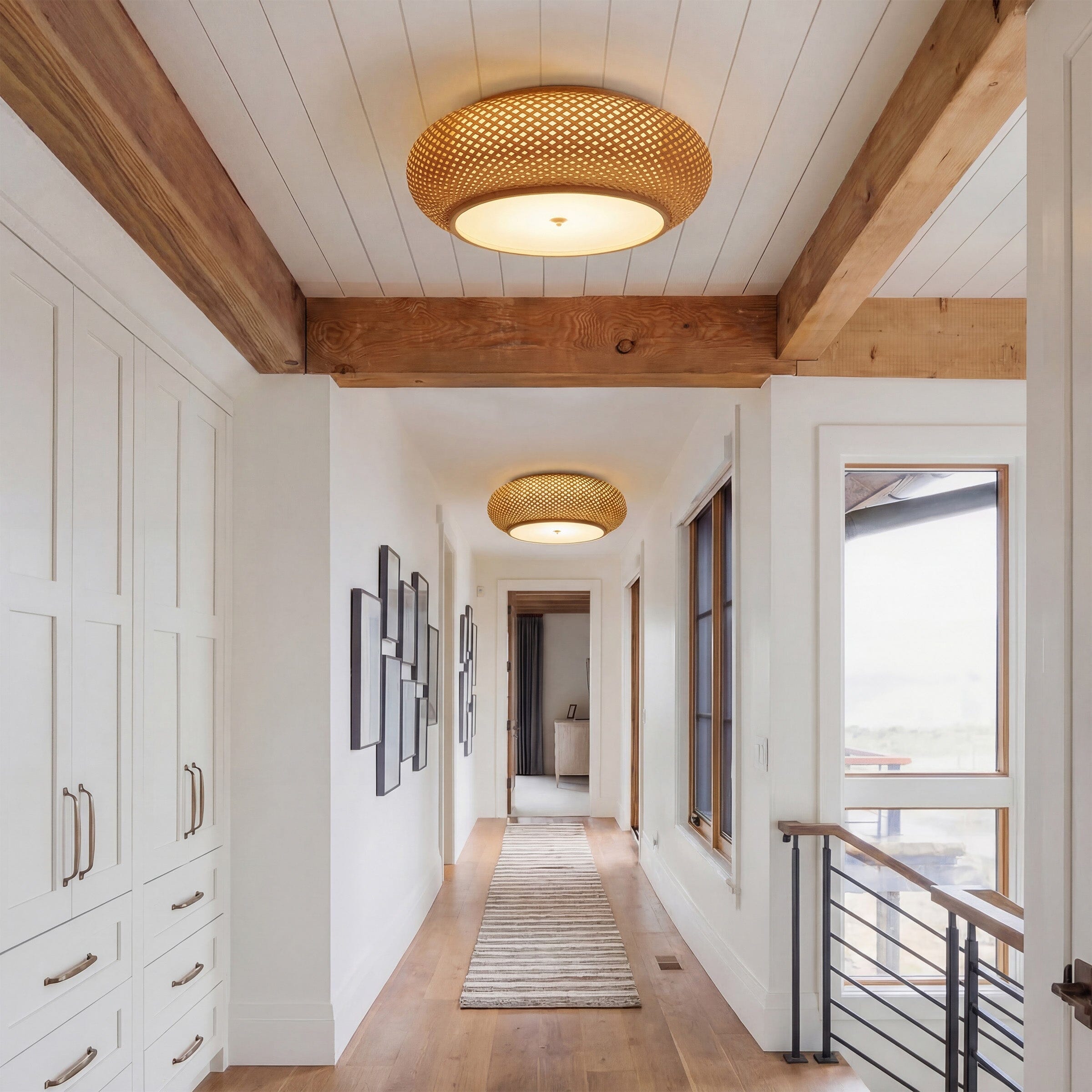 Lightsin Lutta-Handwoven Bamboo Ceiling Light – Zen-Style LED Fixture for Living Room, Bedroom & Dining Room Lightsin UK 