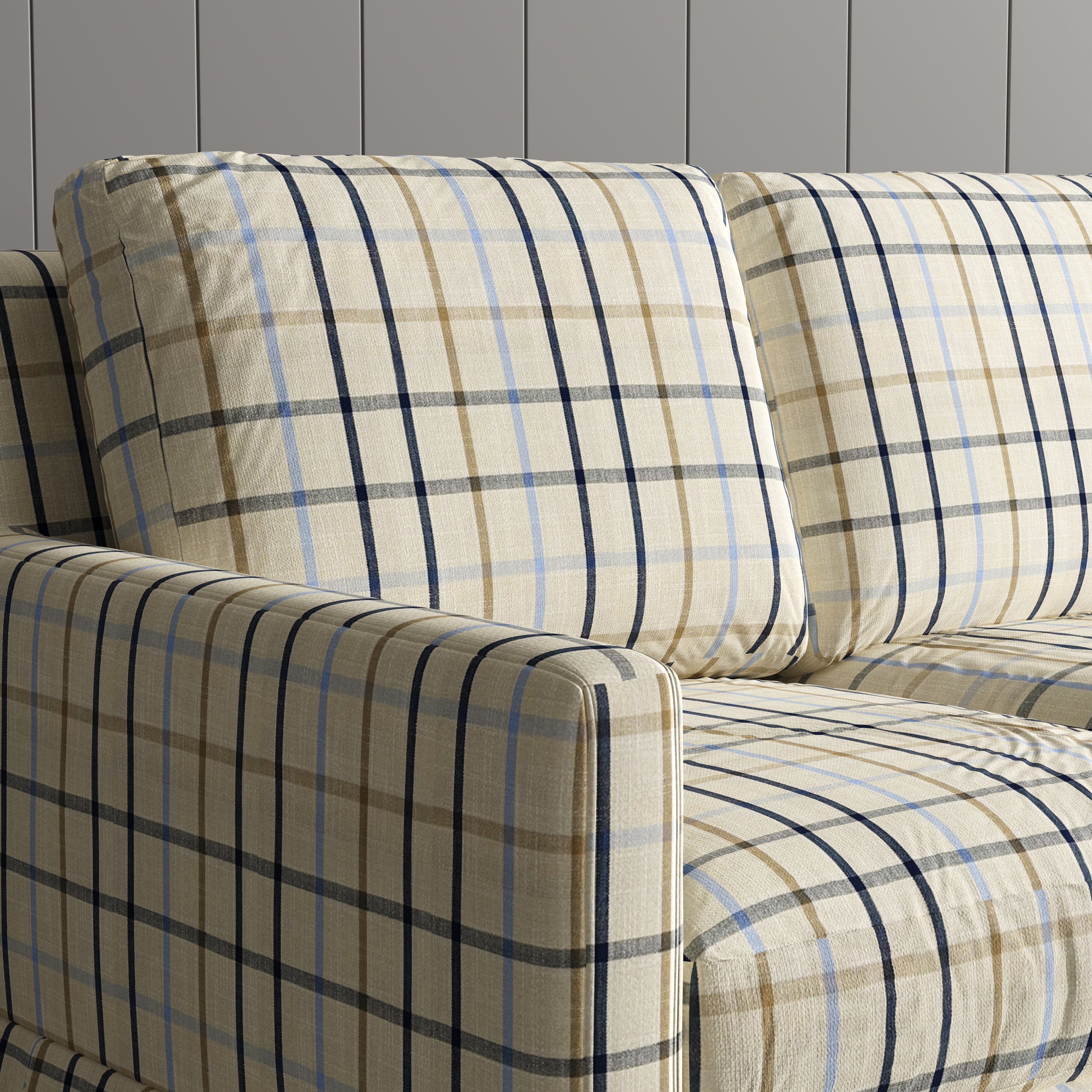 Cottonfy Country Check Sofa with Removable Skirted Covers Living and Home 