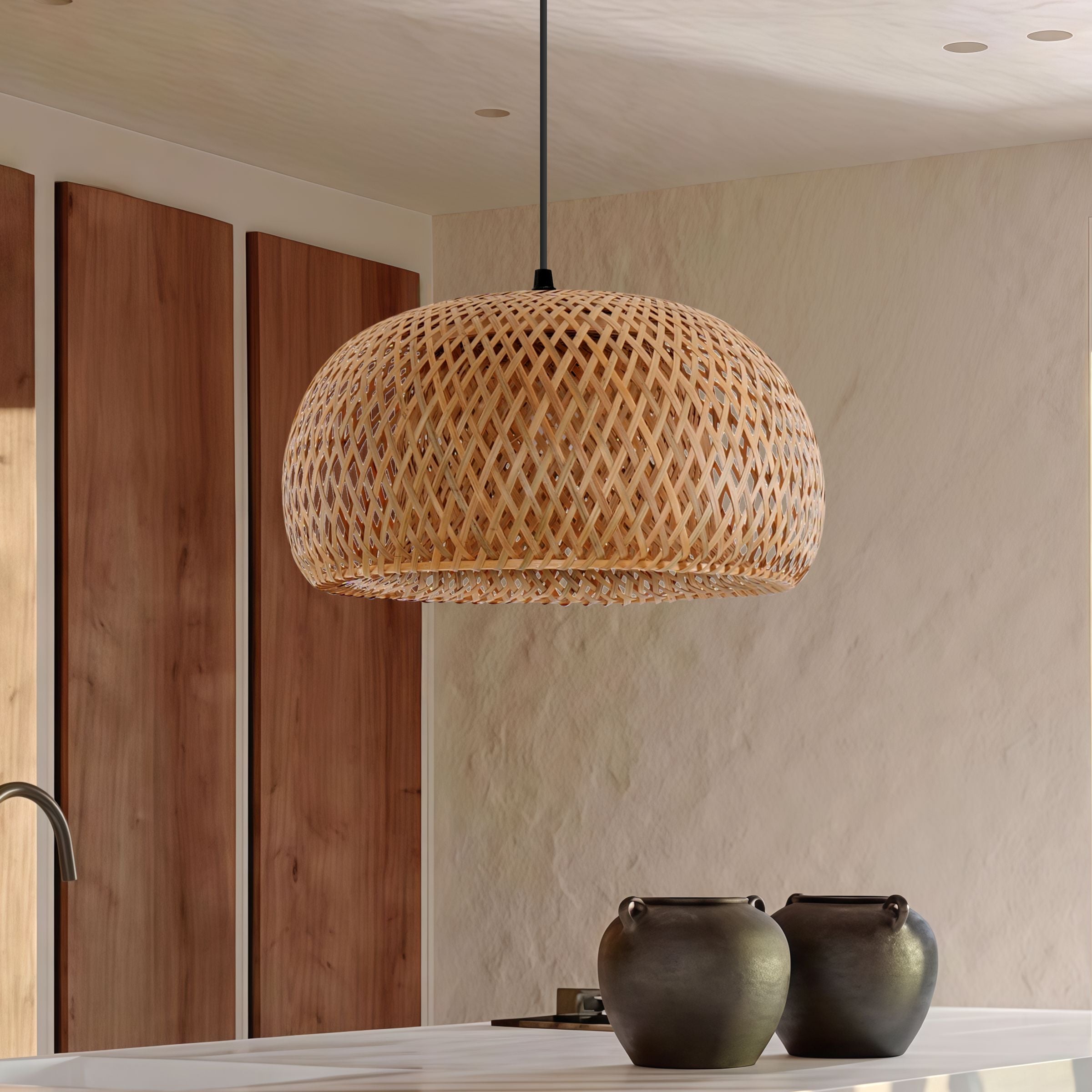 Lightsin Vintage Handwoven Bamboo Dome Pendant Light Lightsin UK 1 unit 