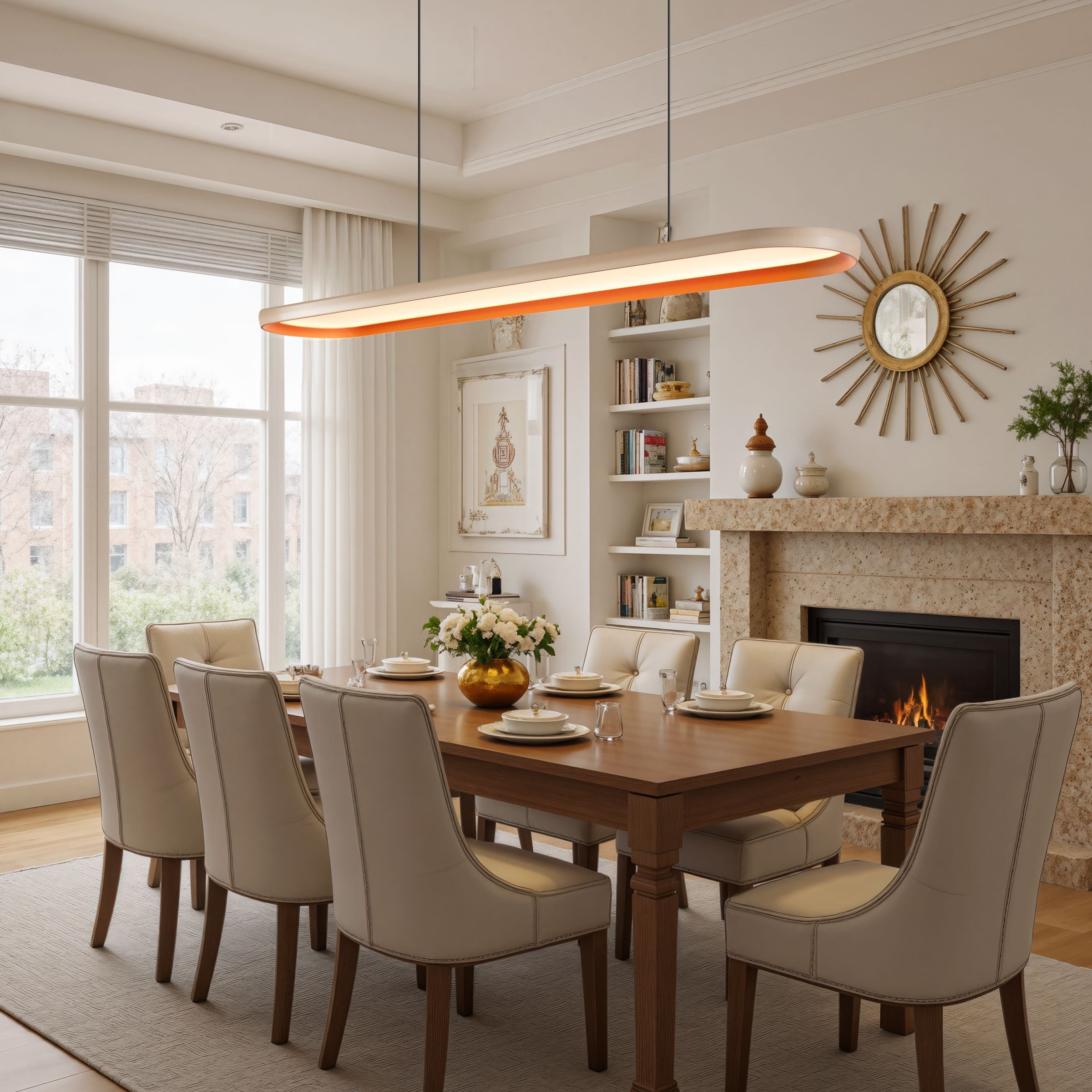 Lightsin Dimmable LED Pendant Light Oval Ceiling Light UK Lightsin UK 