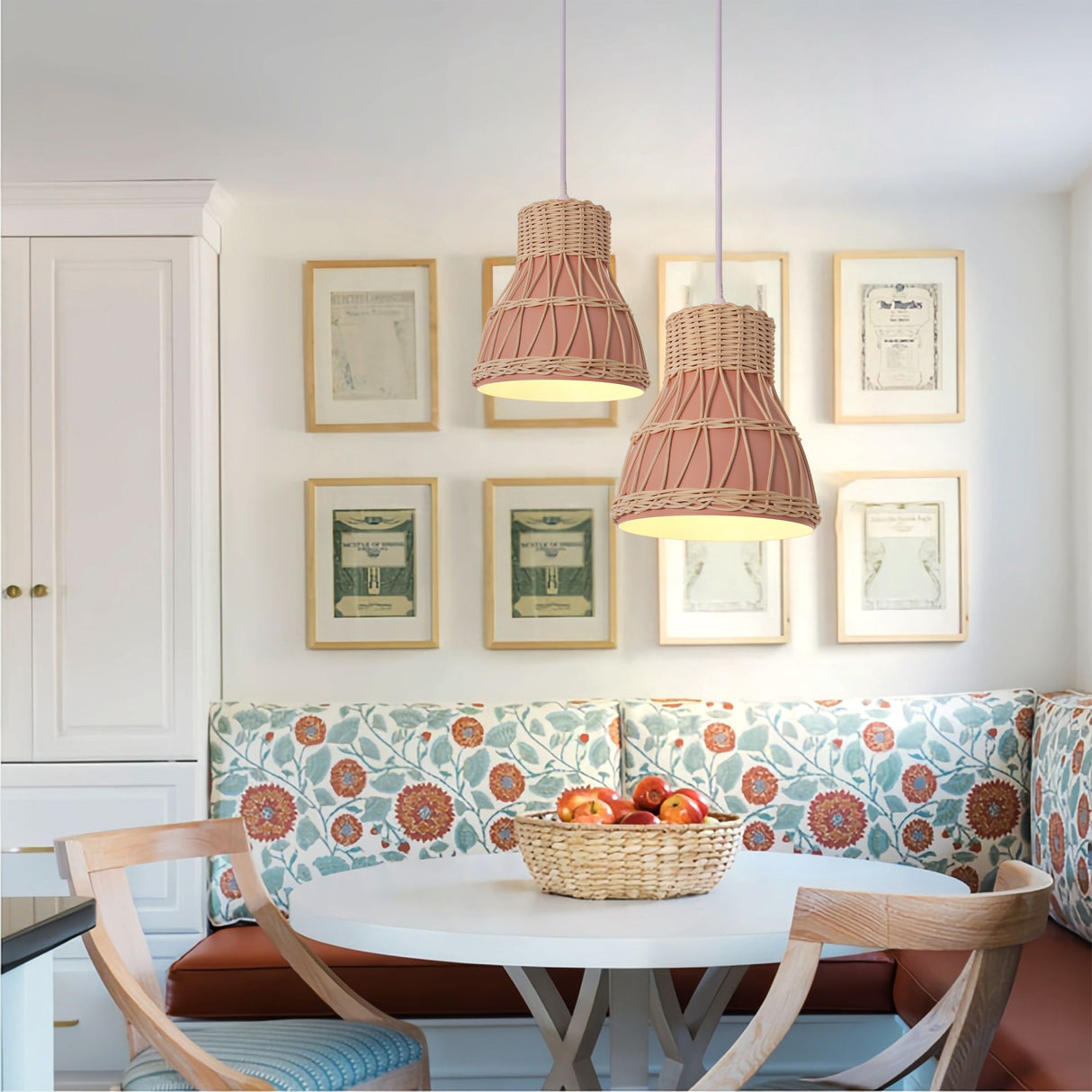 Lightsin Modern Rattan Pendant Light Available in Grey, Pink, and White Lightsin UK 