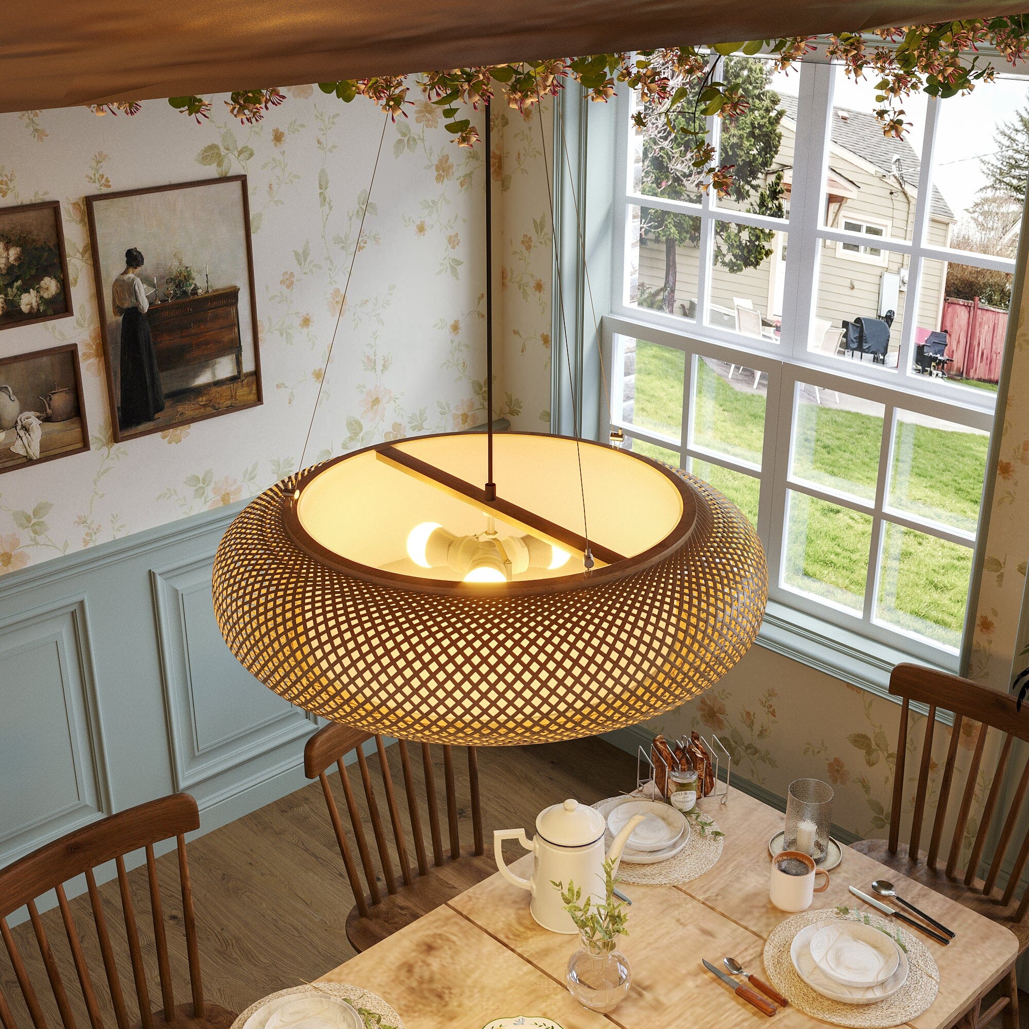 Lightsin Lutta-Natural Bamboo Pendant Light for Warm Ambiance Décor Lightsin UK 