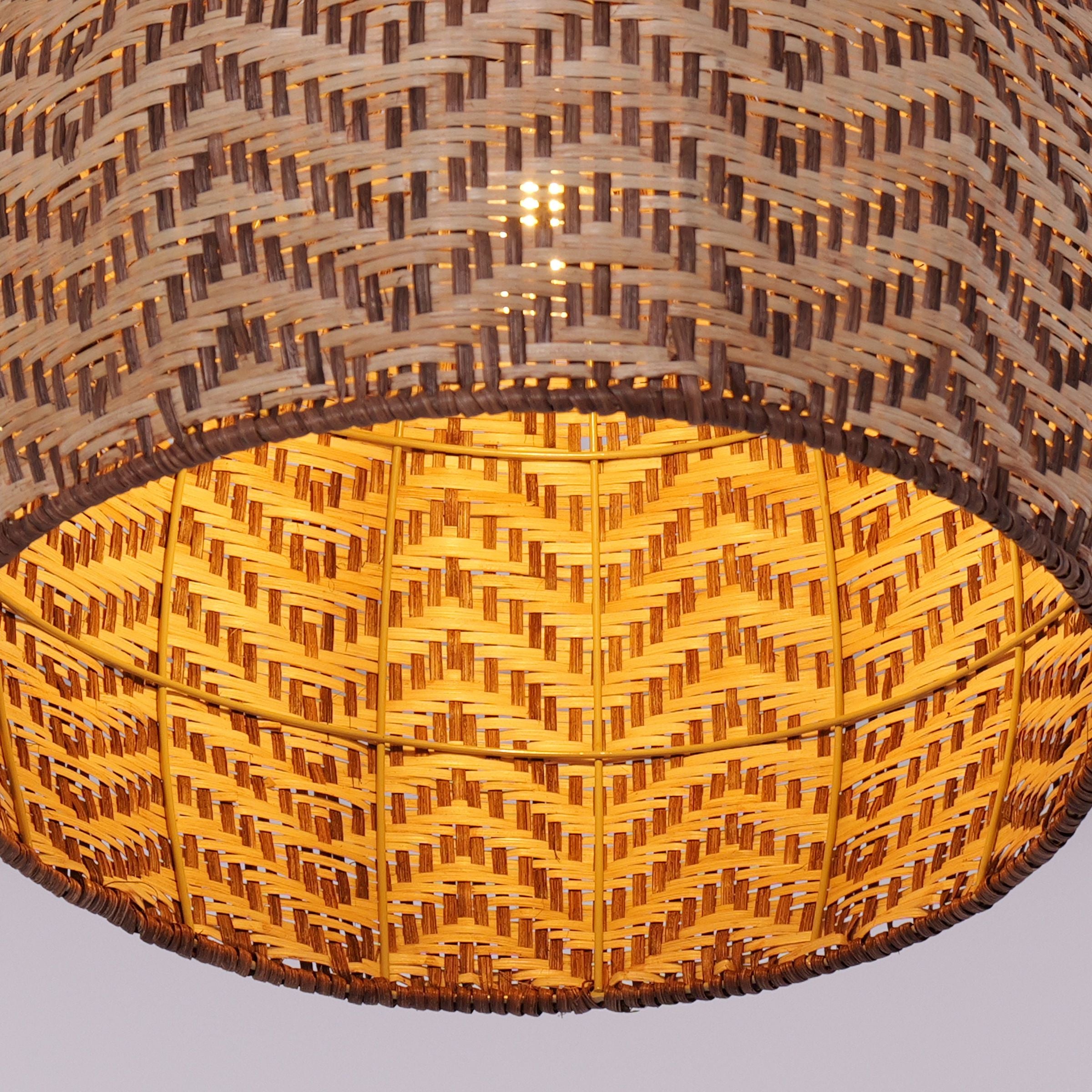 Lightsin Elegant Woven Rattan Pendant Light with Wave Details Lightsin UK 