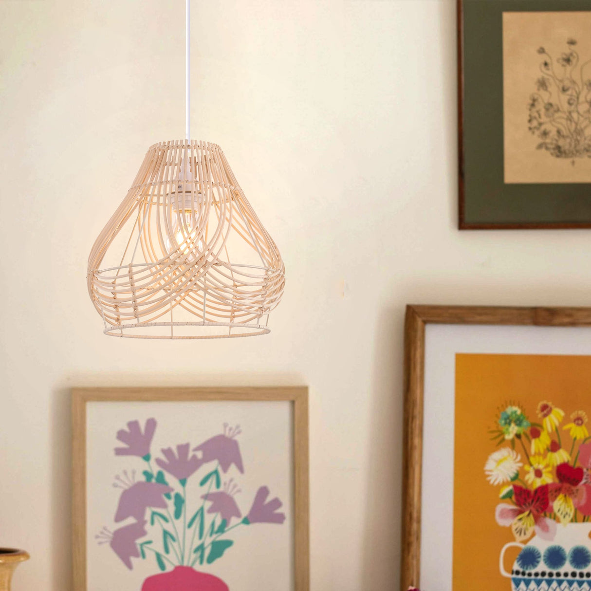 Lightsin Woven Whisper Natural Rattan Pendant Light for Serene Living Lightsin UK 