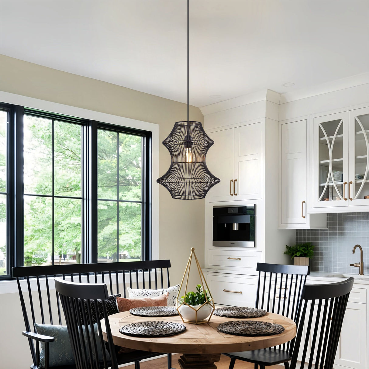 Lightsin Industrial Black Iron Pendant Light with Hourglass Shape Lightsin UK 