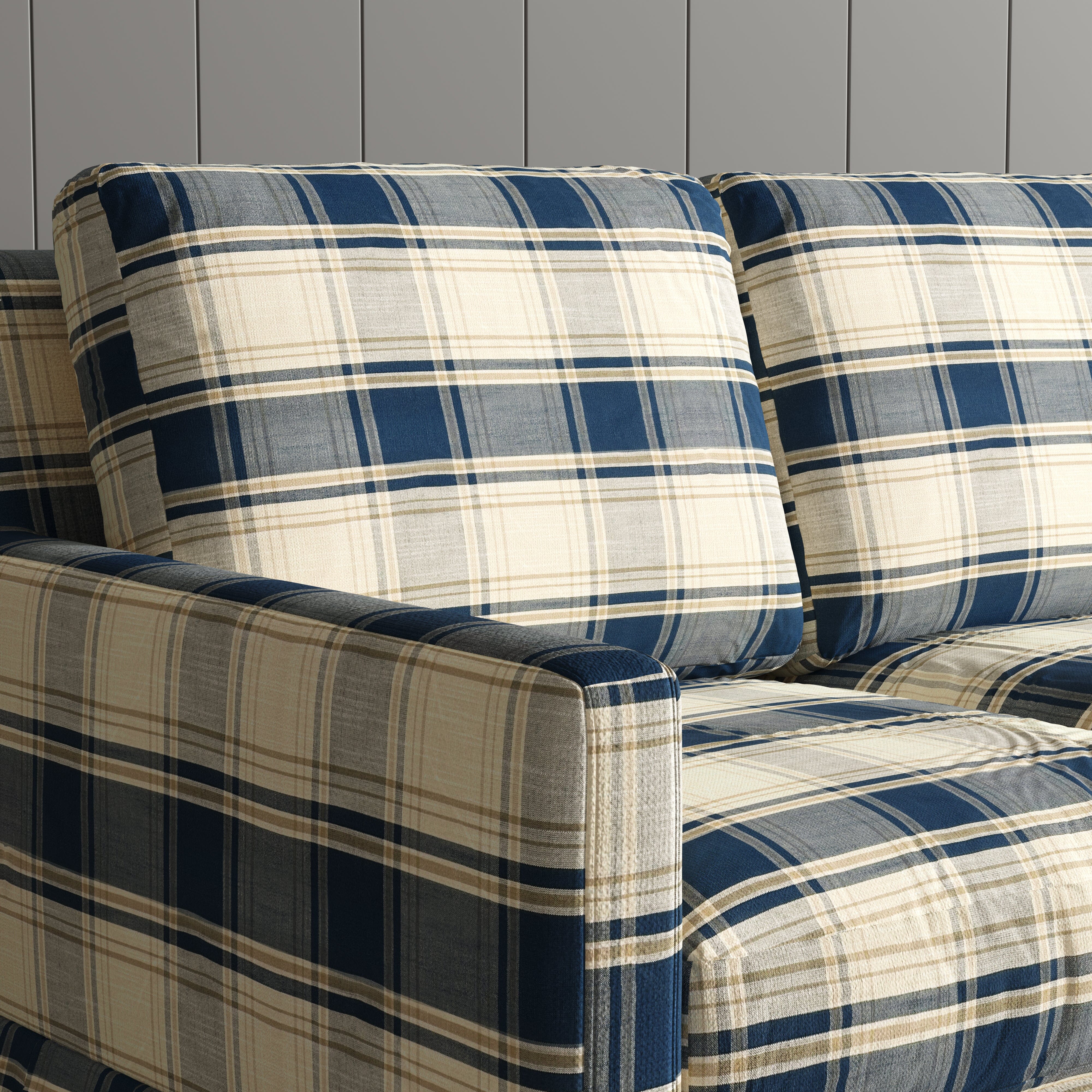 Cottonfy Country Check Sofa with Removable Skirted Covers Living and Home 
