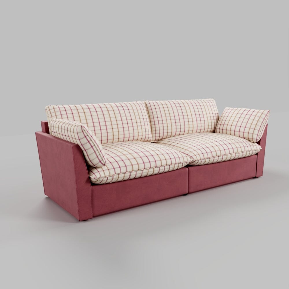 Cottonfy British Retro Check & Striped Sofa with Removable Covers Living and Home 