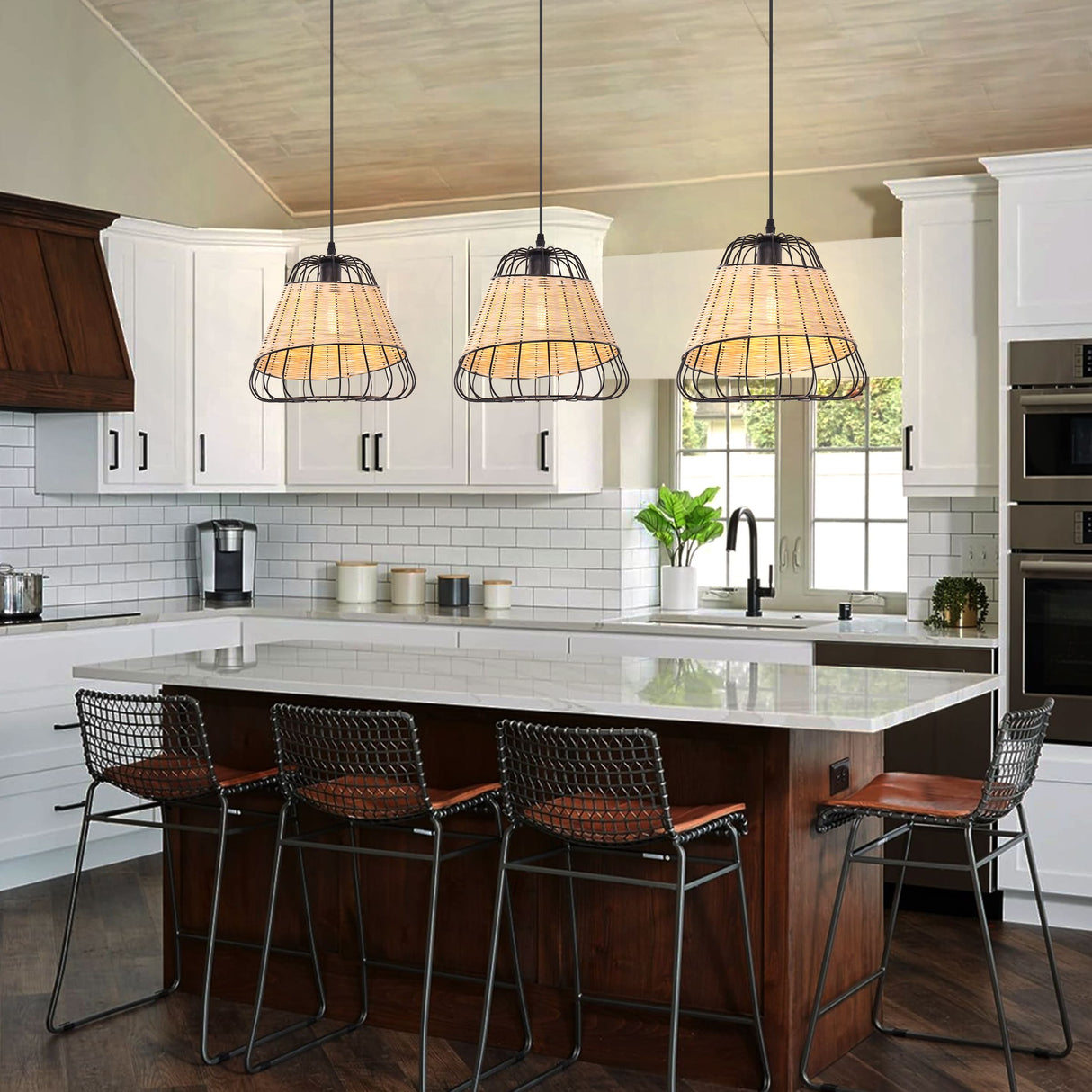 Lightsin Bell-Shaped Rattan Pendant Light for Timeless Rustic Elegance Lightsin UK 