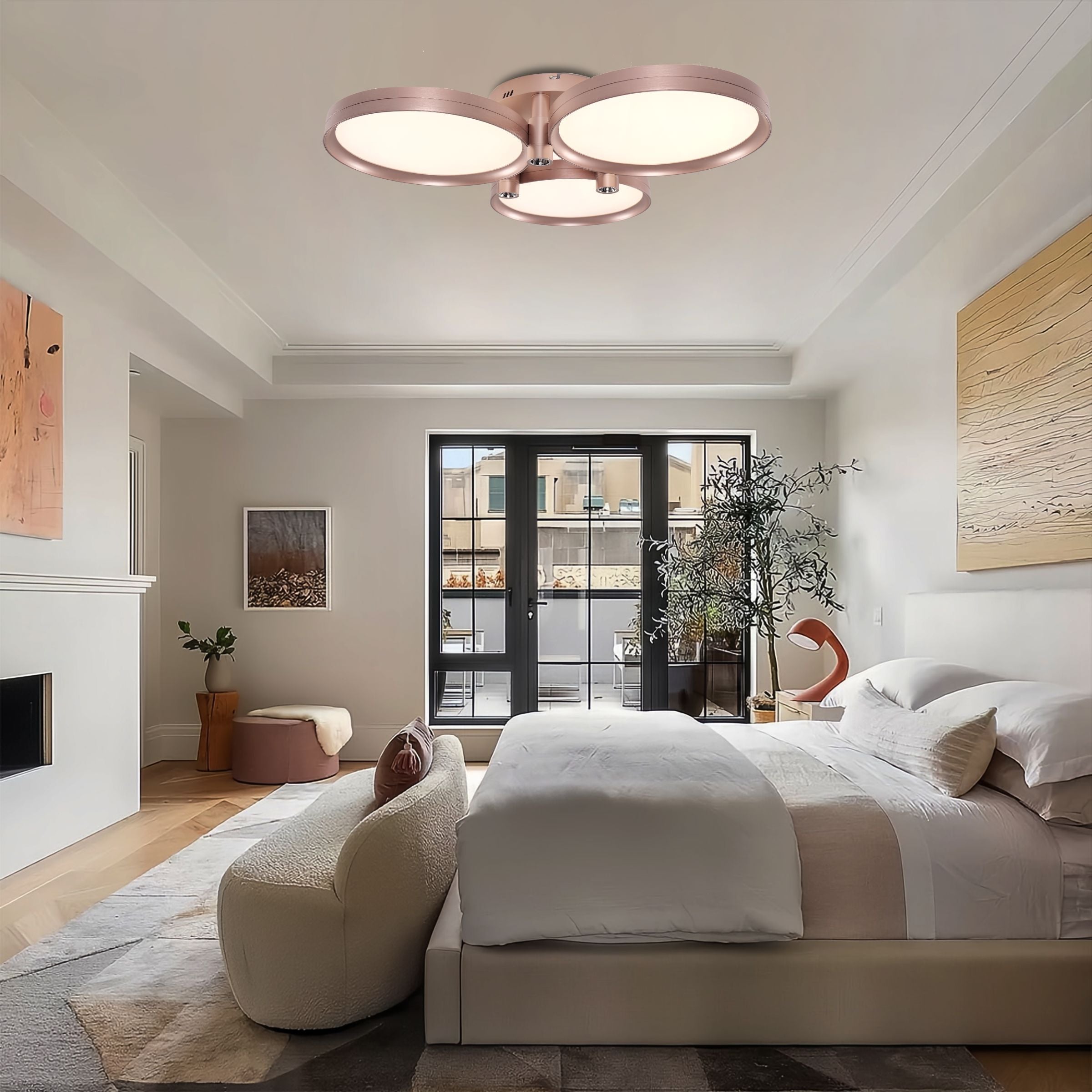 Lightsin Modern Three-Disk Silver/Gold Full Spectrum Ceiling Light Lightsin UK 
