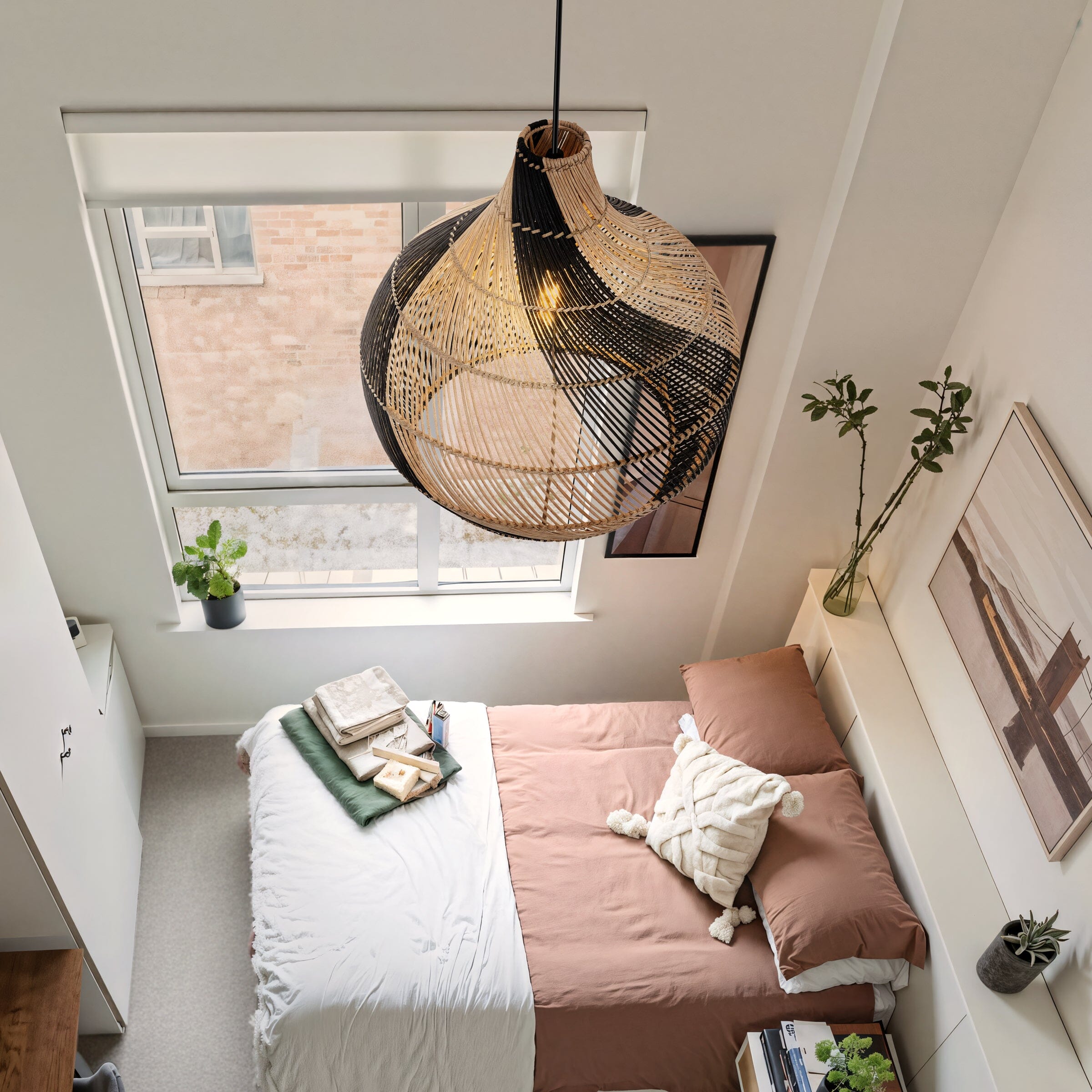 Lightsin Japanese Simple Vase Shaped Handwoven Rattan Pendant Light Lightsin UK 